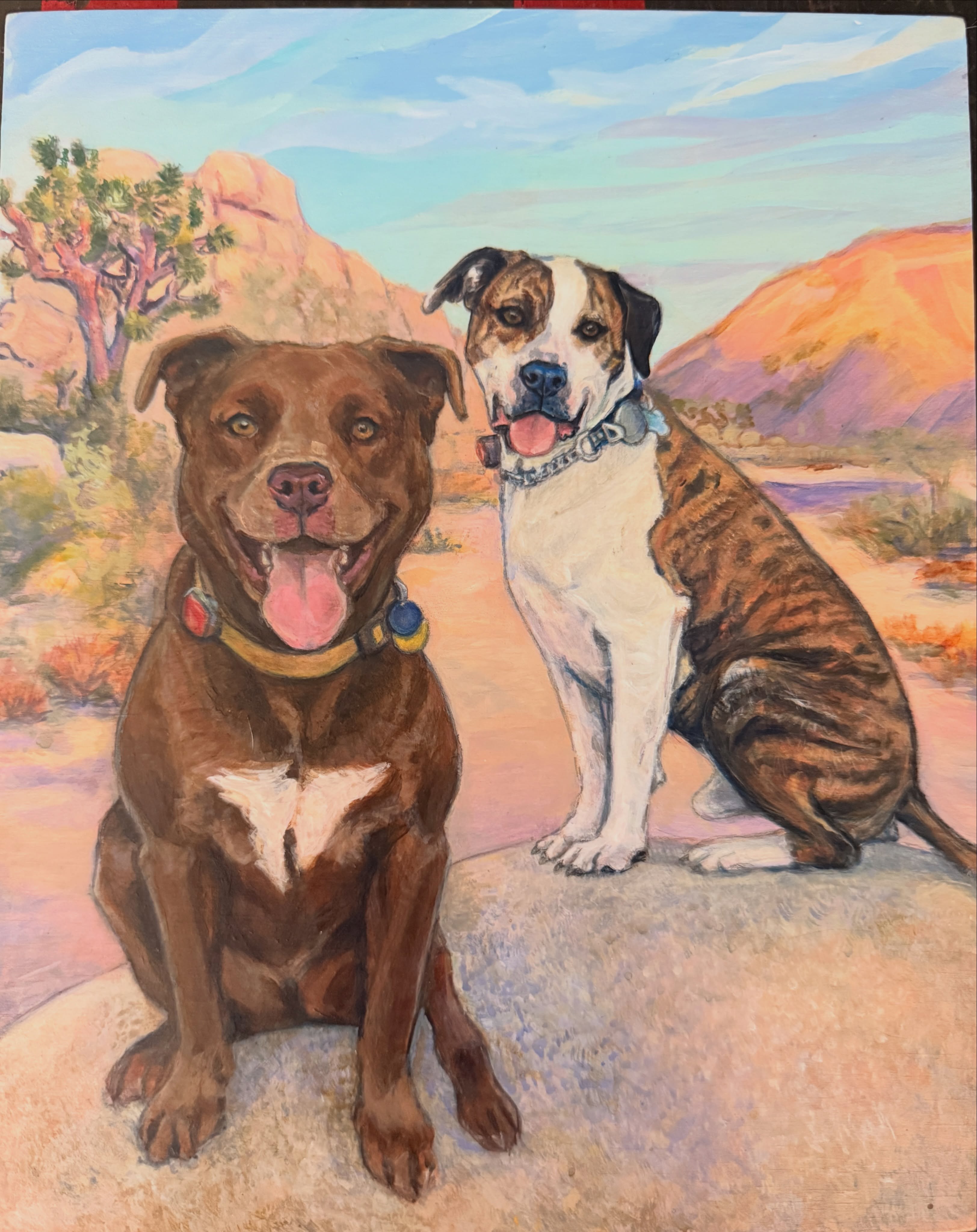 Another beautiful painting of my dogs from @painting_thefurbabies . This one is Buna and Pacino who are now chasing squirrels in heaven.
As you can see- she creatively brought Pacino forward
#dogs
