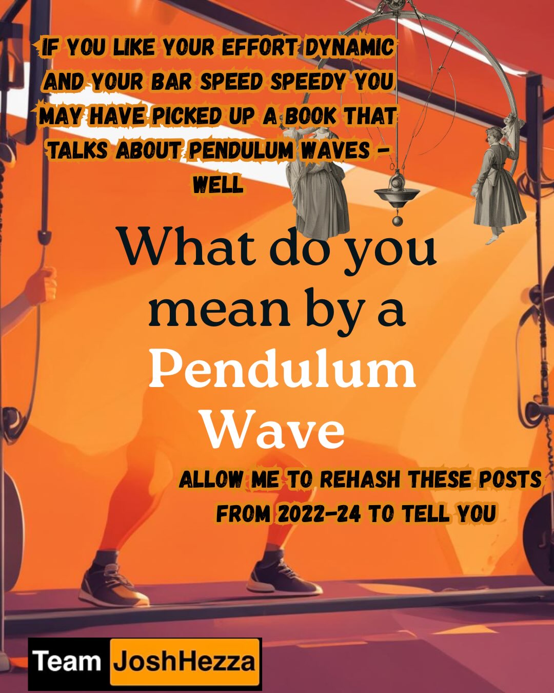 I’m not gonna explain the dynamic effort method I’ve done it 1,000,000 times and if you want you can just search it on my website
The 3-week pendulum wave is a structured approach to the Dynamic Effort (DE) Method, designed to build explosive power and refine technique (usually)
This method builds speed-strength while reinforcing efficient movement patterns under varying loads, making it ideal for strongman and powerlifters.
Within a 3 week dynamic effort wave week 1 should be too fast, week 2 should be just right and week 3 should be ‘just slightly too slow’
In general
You should only change one variable from week to week within a pendulum wave but can I tell you a secret - I do whatever I like really.
You have to know the system to then know what works for you and how to make it work for you in the future.
You’ll notice here that’s not really the case I’m just showing off. - if you’re like eh whyve you got the same shirt on twice it’s because I had four of the same one
Also don’t copy what I do with the SSB handles here thanks
.
About seven website articles on this too G
Final video also -
we do have to bear in mind this was a very specific snapshot in time both in terms of what I was training for at the time and some specific programming and technical points I was working with in 2019. It’s not a bad guide to how certainly powerlifters or indeed strongman might look to structure DE lower sessions.
.
.
Also if you’re thinking 12,15 or 20 x 2 no chance it’s because your conditioning is poor
Meant to say jumping off point not jumping off people on the last slide soz hard