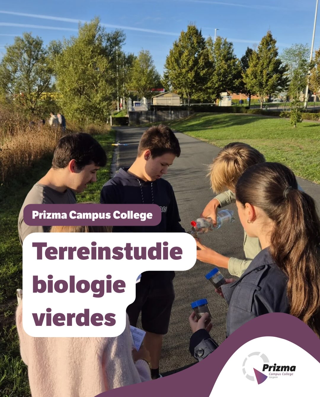 Deze week gingen de vierdejaarsleerlingen voor het vak biologie op onderzoek uit.
Tijdens een terreinstudie onderzochten ze abiotische factoren zoals zuurtegraad, nitraatgehalte, bodemvochtigheid... en biotische factoren. #prizmacampuscollege #hiergroeittalent