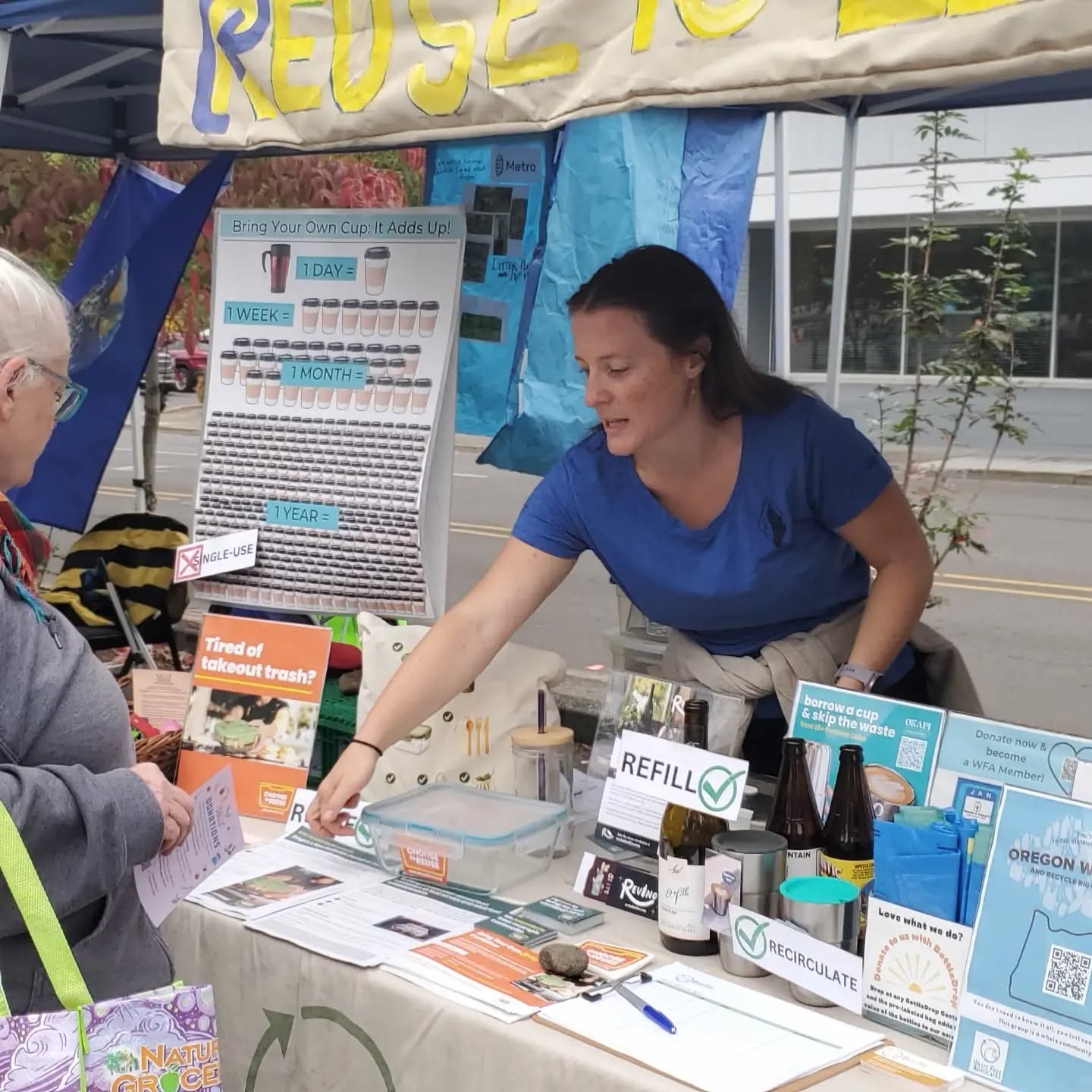 We had the best time ever in beautiful Milwaukie @cityofmilwaukie at the fifth annual Milwaukie Sustainability Fair being together with fellow board members, fellow organizations and businesses and community leaders to celebrate with everyone that REUSE IS LEGAL!! @oregonmetro @bigfoot.botanicals.503 @350pdx @mamaandhapas @theecoschoolnetwork @twinflower.natives @milwaukierotary @sustainabilityfair @mayorlisa97222 @willfororegon @sen.janeensollman