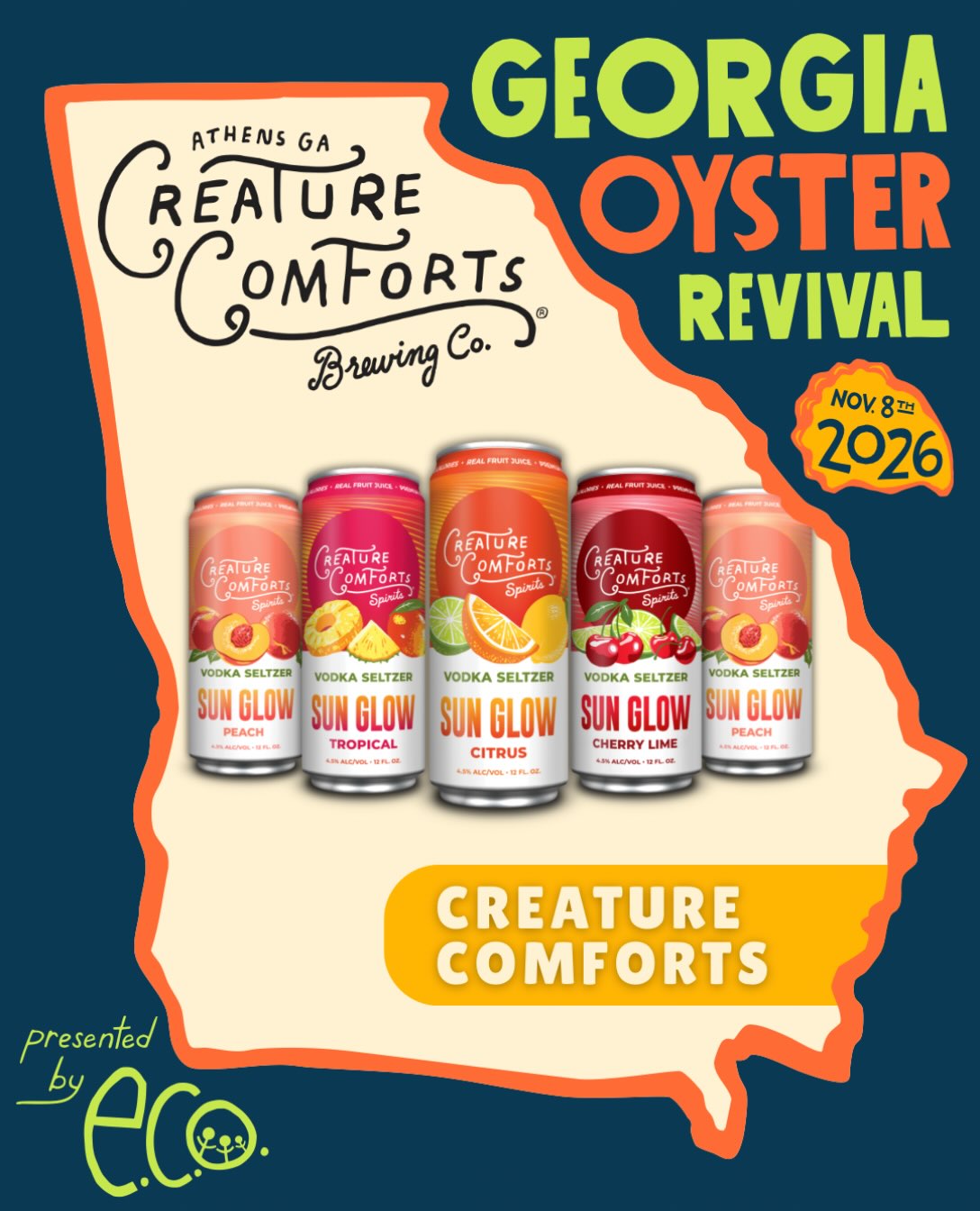 We’re excited to welcome Creature Comforts Brewing Co. as a beverage partner to the 2026 Georgia Oyster Revival! 🦪🍻
Creature Comforts Brewing Company is an independently owned craft brewery founded in Athens, Georgia in 2014. They exist to foster human connection and their hope is to be a force for good in the world through the development of industry-leading beverages and experiences.
We can’t wait for y’all to taste what they’re bringing to this year’s Revival! 🥳
Come celebrate with us! Grab your tickets through the link in our bio! 🔗