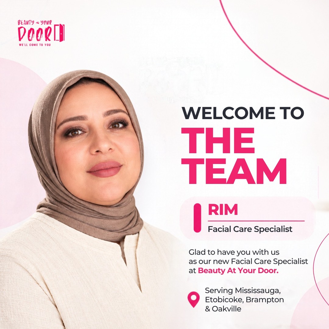Meet Rim, our new Facial Care Specialist at Beauty At Your Door.
We’re so excited to have her on the team, bringing professional facial care right to your door.
If your skin needs some extra love, Rim is ready to take care of you.
Serving Mississauga, Etobicoke, Brampton & Oakville
Welcome to the team, Rim! We’re happy to have you with us.
Ready to give your skin the care it deserves? Send us a DM to get started.
#FacialCareSpecialist #FacialCare #MobileFacials #MobileBeauty #FacialTreatment