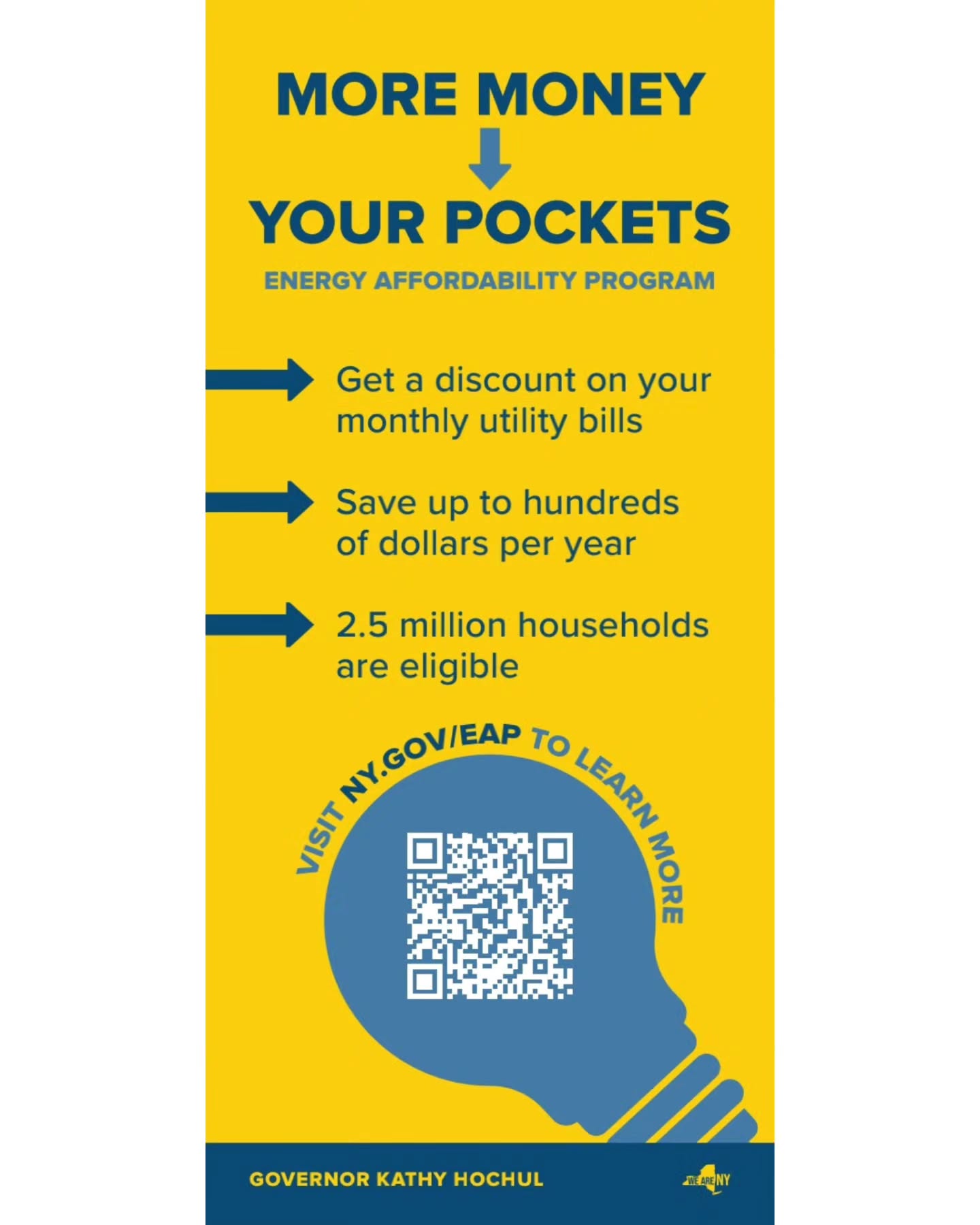 New York, are you getting the best deal on your energy bills?
Don't think you qualify for discounts? Think again! 💡
Half of ALL New York households are now eligible for significant relief through New York State’s Energy Affordability Program. That’s 2.5 million households that could be saving up to hundreds of dollars every year! 💰
New rules this year mean millions of New Yorkers are newly eligible. This program, from Governor Kathy Hochul's office and the NYS Department of Health, provides eligible customers with utility bill discounts you can count on each month. Don’t leave money on the table.
How to save:
1️⃣ Check the information in this post's images.
2️⃣ Scan the QR code in the flyer (Image 2) or visit ny.gov/eap to learn more and apply.
3️⃣ Contact your utility company directly—they can help you with the process and answer eligibility questions.
Take a moment to check your status today. Let's make energy more affordable for everyone!
#NewYorkState #NYSAffordability #EnergySavings #realdadsnetwork