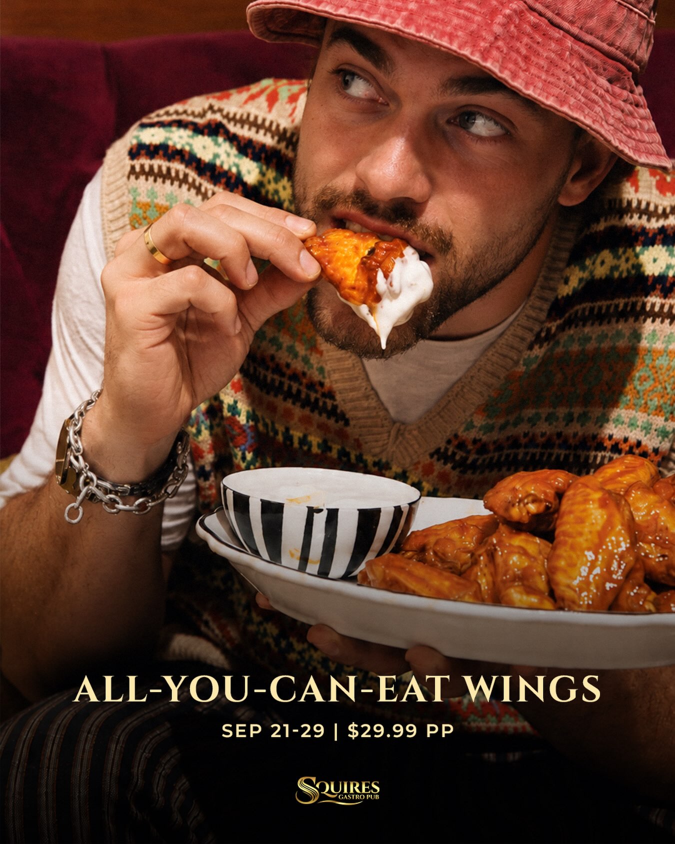 Wings on repeat. Thatβs the plan.
Join us at Squires from Sep 21 to 29 for All You Can Eat Wings.
For Reservations & Info:
π 905-333-6627
π squires.pub/reservations
π 3537 Fairview St, Burlington, ON