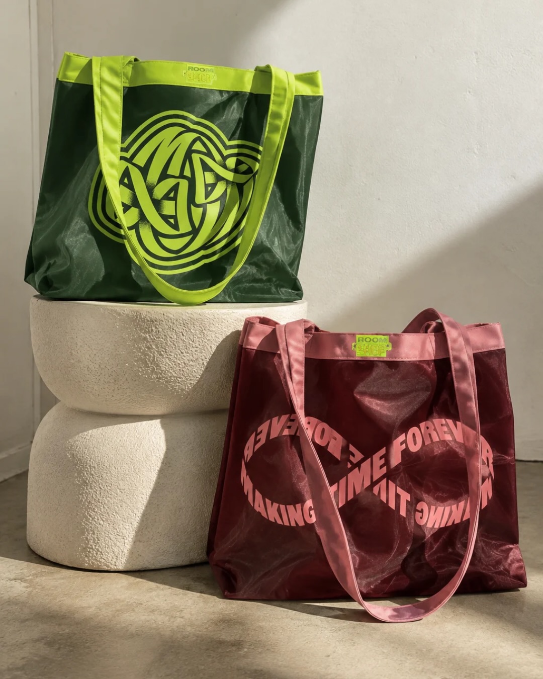 Currently carrying: an obsession with these totes @roomshop