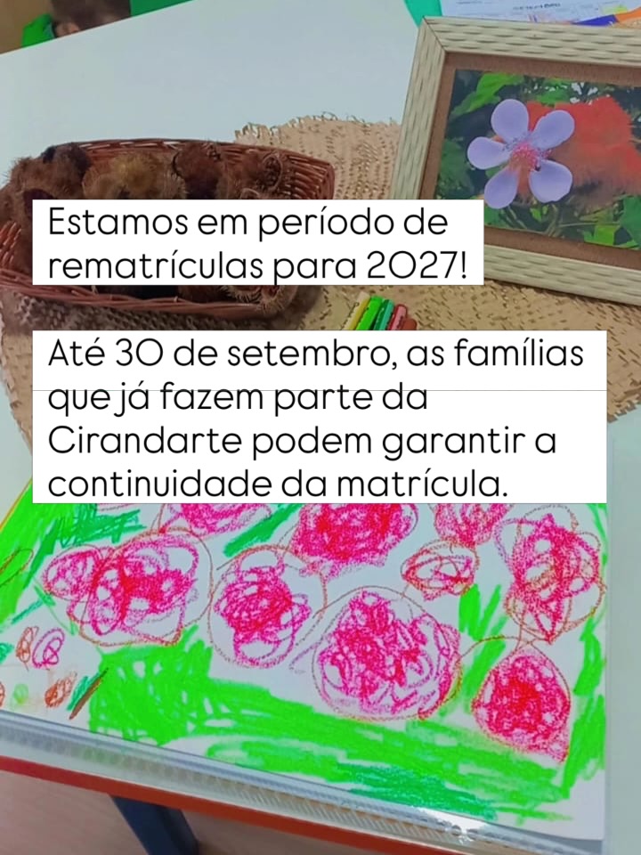 Venham escrever e construir uma infância conosco! Em breve MATRÍCULAS ABERTAS!