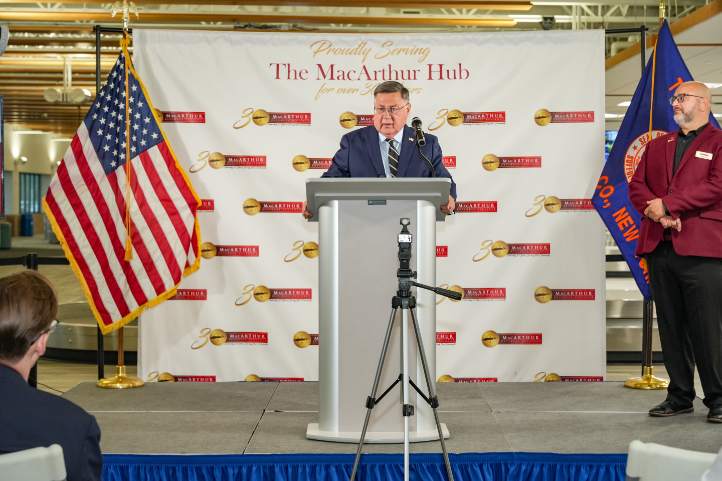 Thank you to everyone who joined us last night for the Big Reveal of the MacArthur Business District Economic Impact Study.
Business leaders, elected officials and community partners from across Long Island filled the room at Long Island MacArthur Airport to hear the findings of this long-awaited study. The results offer a clear picture of the District's role in Long Island's economy and what lies ahead for the region.
Over the coming days, we will be sharing the key findings, including what they mean for jobs, investment and the future of the MacArthur Hub.
Stay tuned for more.
Start with the Hub. Impact Long Island.
#MacArthurBusinessAlliance #EconomicImpactStudy #LongIsland #MacArthurAirport #SuffolkCounty #LIBusiness