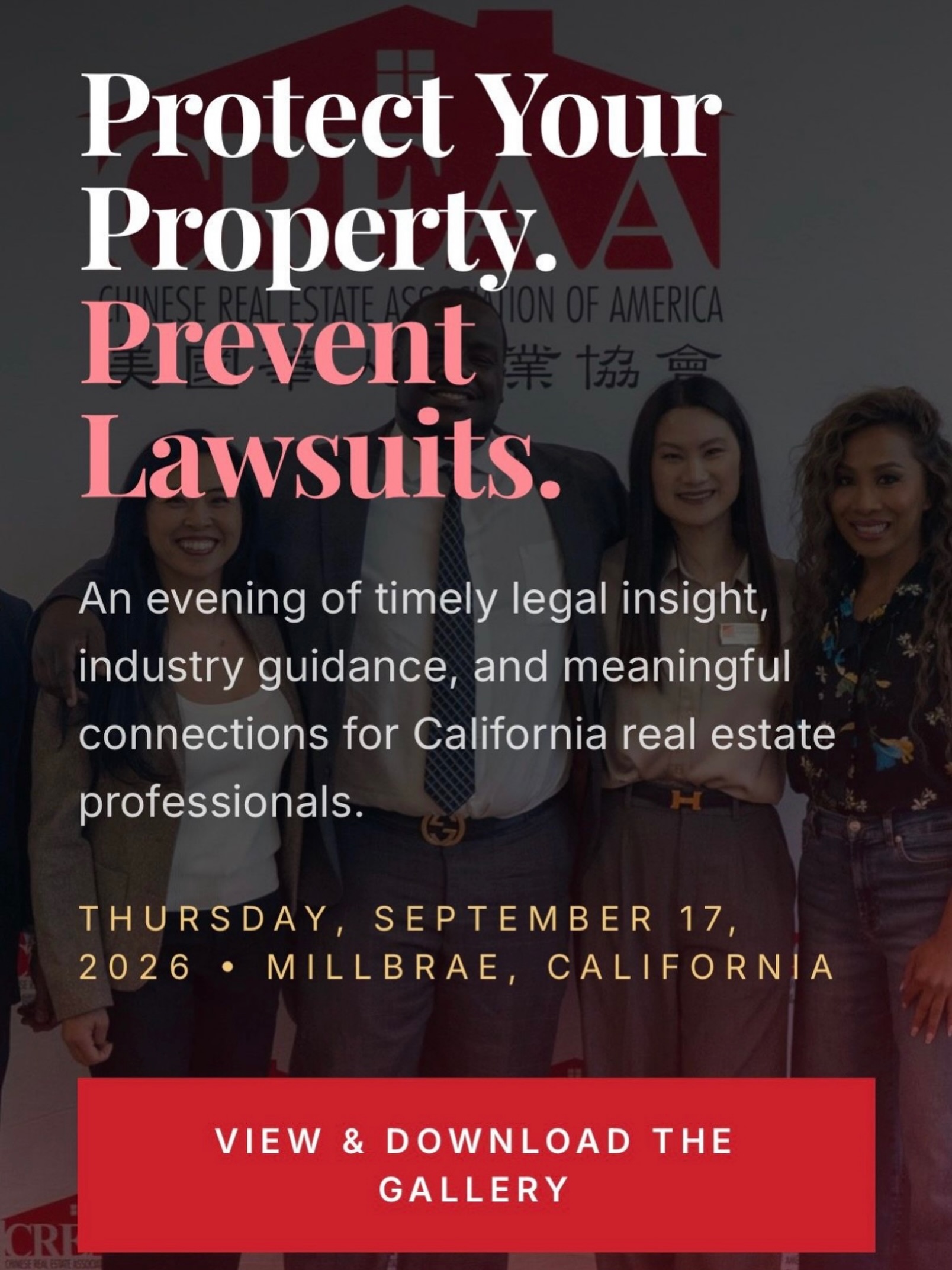 📸✨ Official Event Photos Are Here!
What a wonderful evening at CREAA’s California 2026 Real Estate Legal Update on September 17 in Millbrae!
A heartfelt thank you to all of our speakers for sharing their valuable legal insights and industry expertise, and to our generous sponsors for their continued support. ❤️
Special thanks to JB Photo Homes Media Inc. for capturing all the memorable moments and meaningful connections throughout the evening! 📷
👉 View & download the official photo gallery through the link in our bio — look for the first link with the 📸 symbol!
Thank you to everyone who joined us. We look forward to seeing you at our next CREAA event! 🏡🤝
📸✨ 官方活動照片出爐啦!
CREAA California 2026 Real Estate Legal Update 加州房地產法律最新動態講座於 9 月 17 日在 Millbrae 圓滿舉行!
衷心感謝各位講者與我們分享寶貴的法律資訊及專業見解,也特別感謝所有贊助商一直以來對 CREAA 的支持!❤️
同時特別感謝 JB Photo Homes Media Inc.,為我們捕捉當晚一個個精彩瞬間與珍貴交流時刻!📷✨
👉 歡迎點擊我們 Bio 個人簡介中的連結,選擇第一個帶有 📸 符號的連結,即可瀏覽及下載官方活動照片!
再次感謝每一位到場支持 CREAA 的朋友,期待在下一場活動與大家再見!🏡🤝