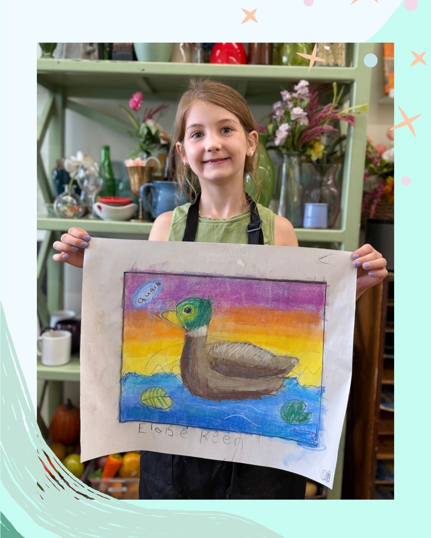 We love this duck from Eloise, age 8! And we love what she had to say about the process, too! Make sure to swipe to read 🦆 🖼️ 🎨