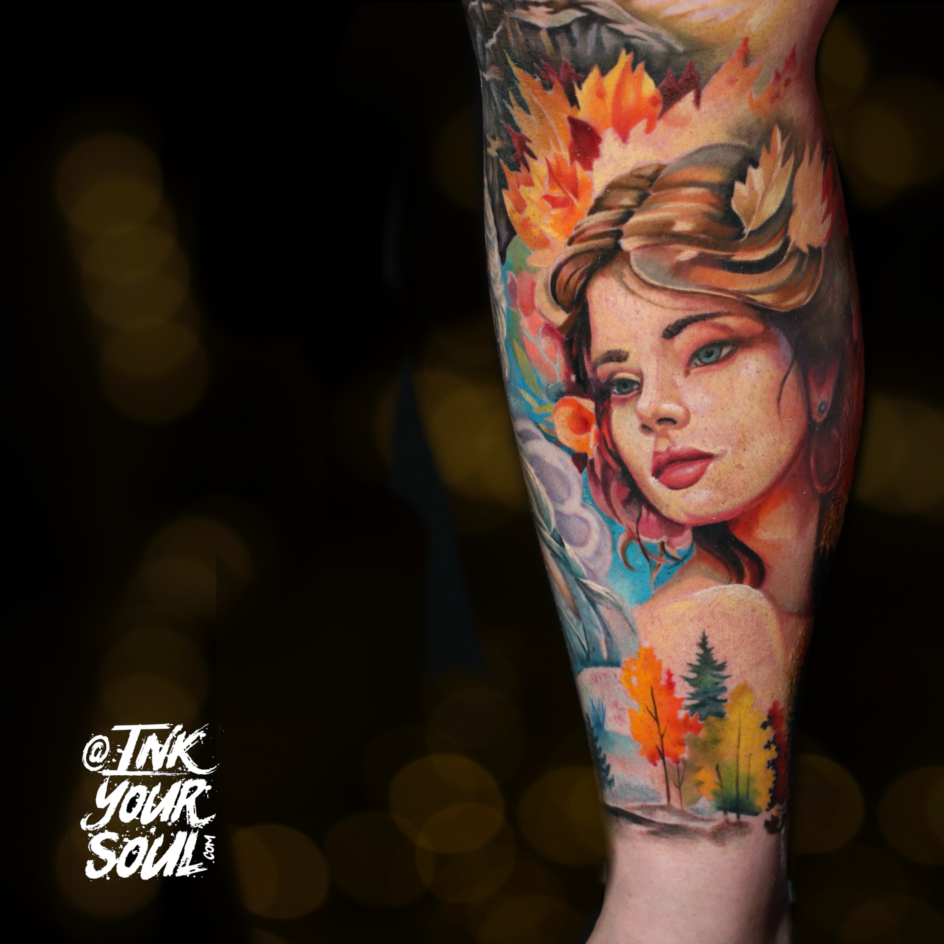 3 of 4 Season Goddesses ! @worldfamousink @aurextattooco @hustlebutterdeluxe @inklabtattoomachine @tattoosnob #edmontontattooartist #edmontontattoo #yegtattoo #watercolortattoo #tattoo
