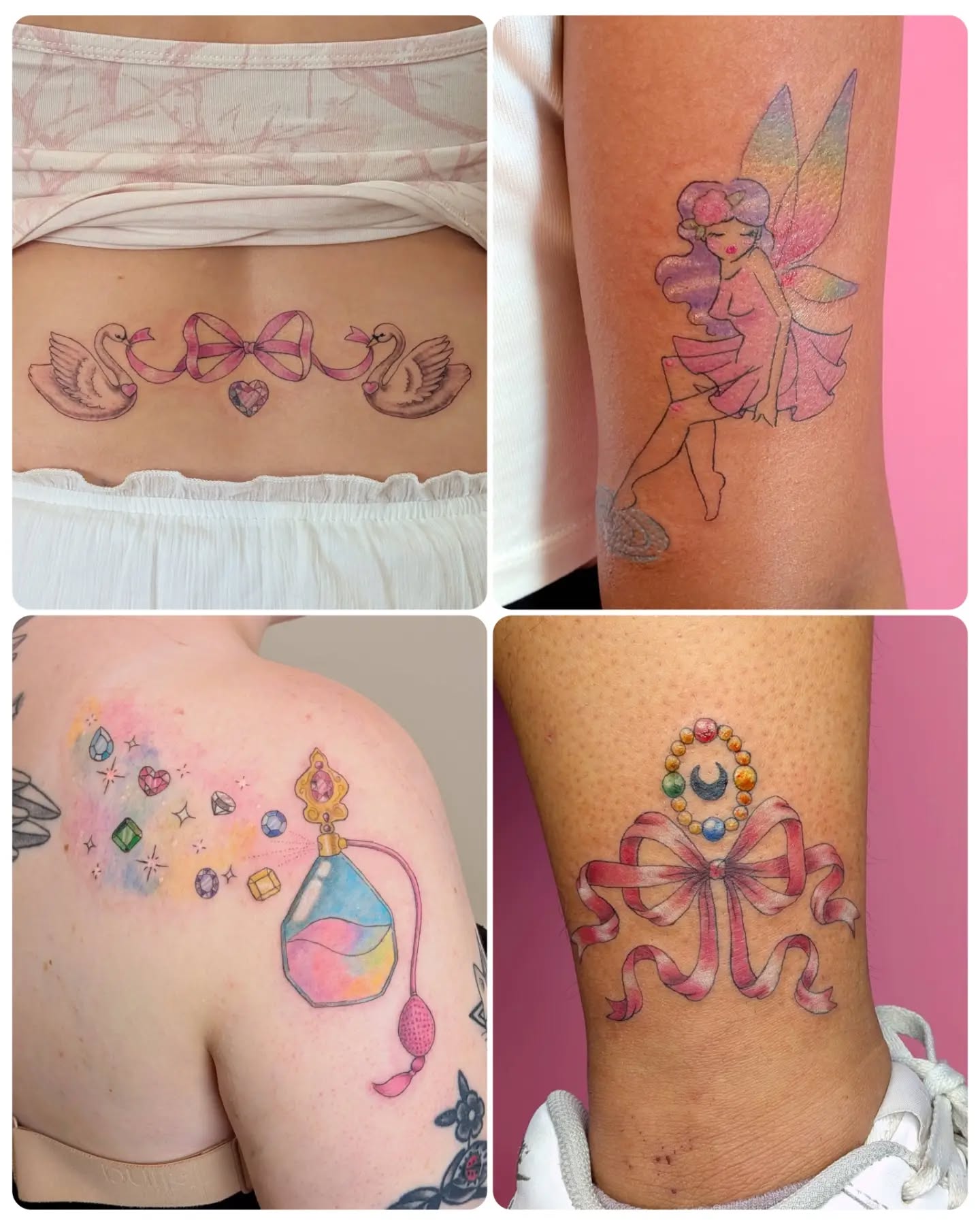 Some recent pre-drawn tattoos (slide 1!) vs some recent custom designs (slide 2) 🩷
Honestly, even when I'm tattooing a flash design, I feel like they are always custom pieces... It's not like I'm just printing the design right into my client's body. There are always little differences, color changes, adjustments for flow...
I'm a girly tattoo artist in NYC 🩷 currently booking through October ~ check out my "available" highlight for pre-drawn pieces, and fill out my form to book or inquire!
