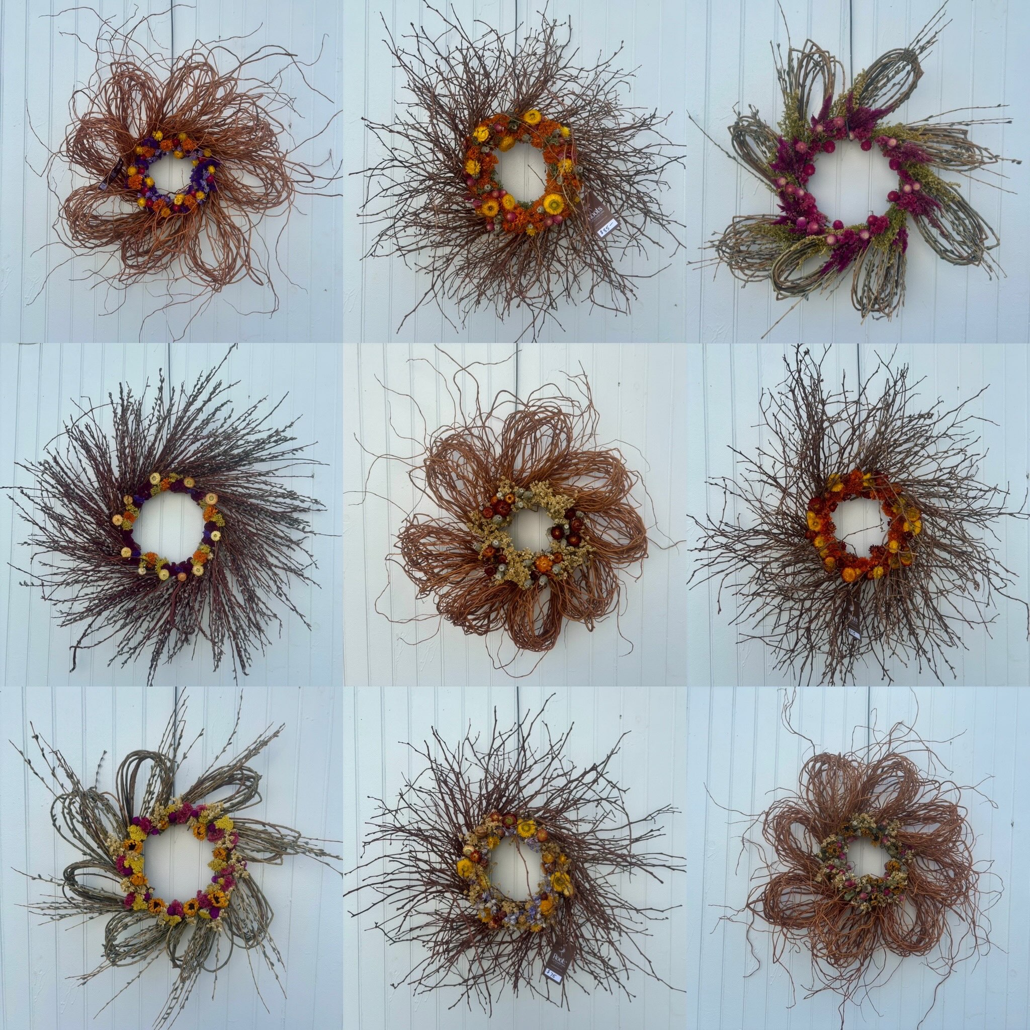 We’ve got some really gorgeous wreaths this year. Did you know we make all the twig bases in winter, grow and dry the flowers all summer, and craft the wreaths on the fall. It’s a year long process.
If you want one of these beauties for your home, you’ve got two options, this weekend only.
🍁Beemans on the Porch: in conjunction with Carlisle’s Harvest of the Arts, Dana will be @beemansbakedgoods Saturday morning 9-12
🍁East Berlin Colonial Day: Beth and Marcy will be set up 8-4 Saturday.
Both booths will have huge eucalyptus bunches, wreaths, dried flowers, fresh dahlias and bouquets. Make it a fun fall weekend with us!