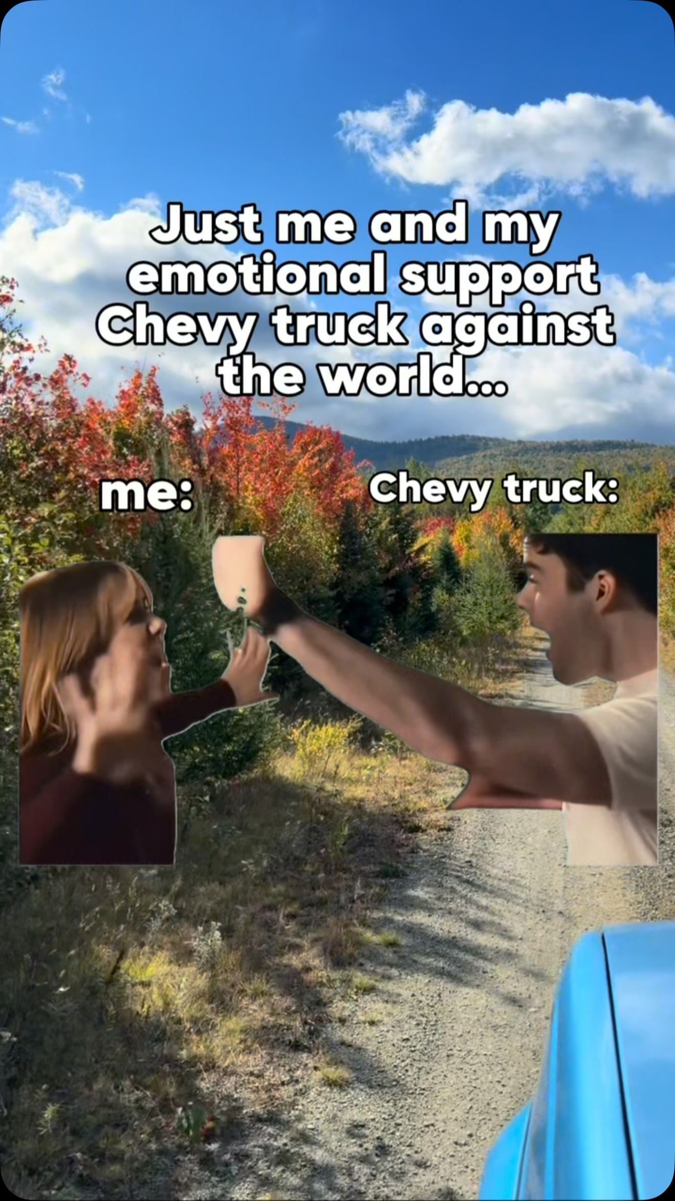 20 years and counting..Against the world! #chevy #truck #obsessed #maine #dirtroad