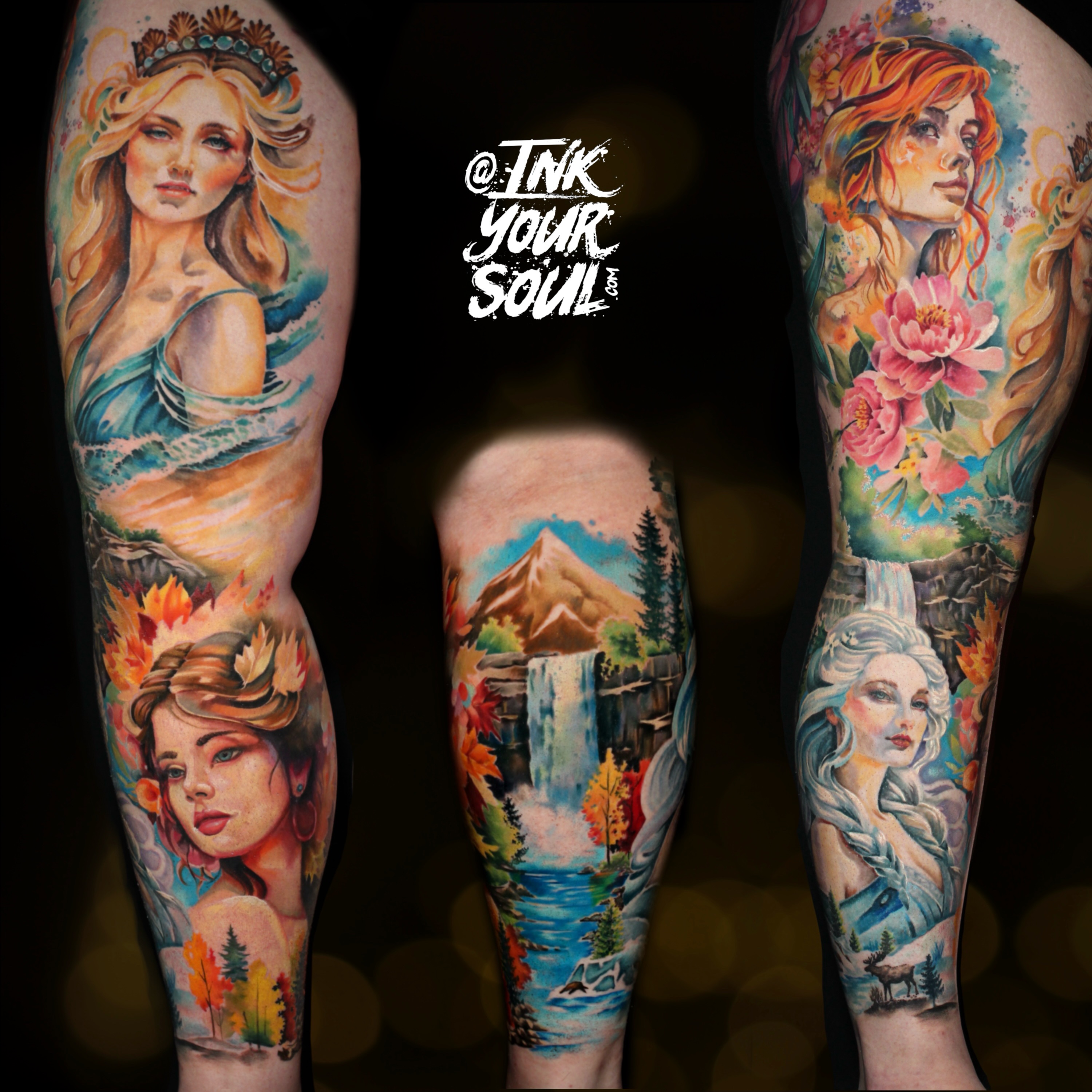  Second 3-day session on this leg sleeve!! INSAAANNEE😍😍 @worldfamousink @aurextattooco @hustlebutterdeluxe @inklabtattoomachine @tattoosnob #watercolortattoo #edmontontattooartist #edmontontattoo #tattoo #yegtattoo