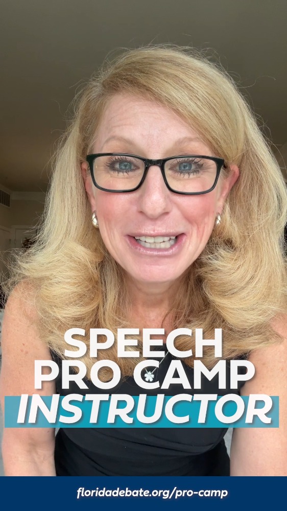Pro Camp's all-star lineup of debate experts is ready to take your skills to the next level. Rachel Warnecke (@speakupedge) is joining our roster and we couldn't be more excited.
Don't miss your shot. Applications close September 30. Work alongside experts like Rachel and walk away a sharper debater, a stronger leader, and a more powerful thinker.
Apply now at floridadebate.org/pro-camp