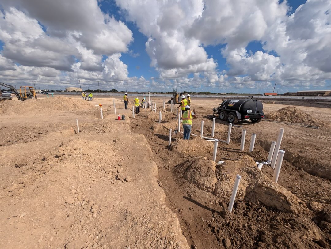 Phase II construction is now advancing at a quick pace for the new City of Brownsville Public Safety complex with the recent approval of the project guaranteed maximum price (GMP) by the City Commissioners.
The building pad / subgrade, site grading, and infrastructure / utilities improvements were recently completed in Phase I work.
This project brings together Police, Fire Administration, and Emergency Management into a 2-story 100,000 SF facility. In addition to housing Patrol, Records, Crime Scene, Property/Evidence, SWAT, Investigations, Police Administration, Fire Administration, and Emergency Management – the facility will also include the 911 / Dispatch center, municipal lock-up, real-time crime center, emergency operations center, multi-faceted training center, and a large IT presence.
The project team consists of Megamorphosis Architects and Noble Construction, with 720 design serving as Public Safety subject-matter-expert on the Design Team.