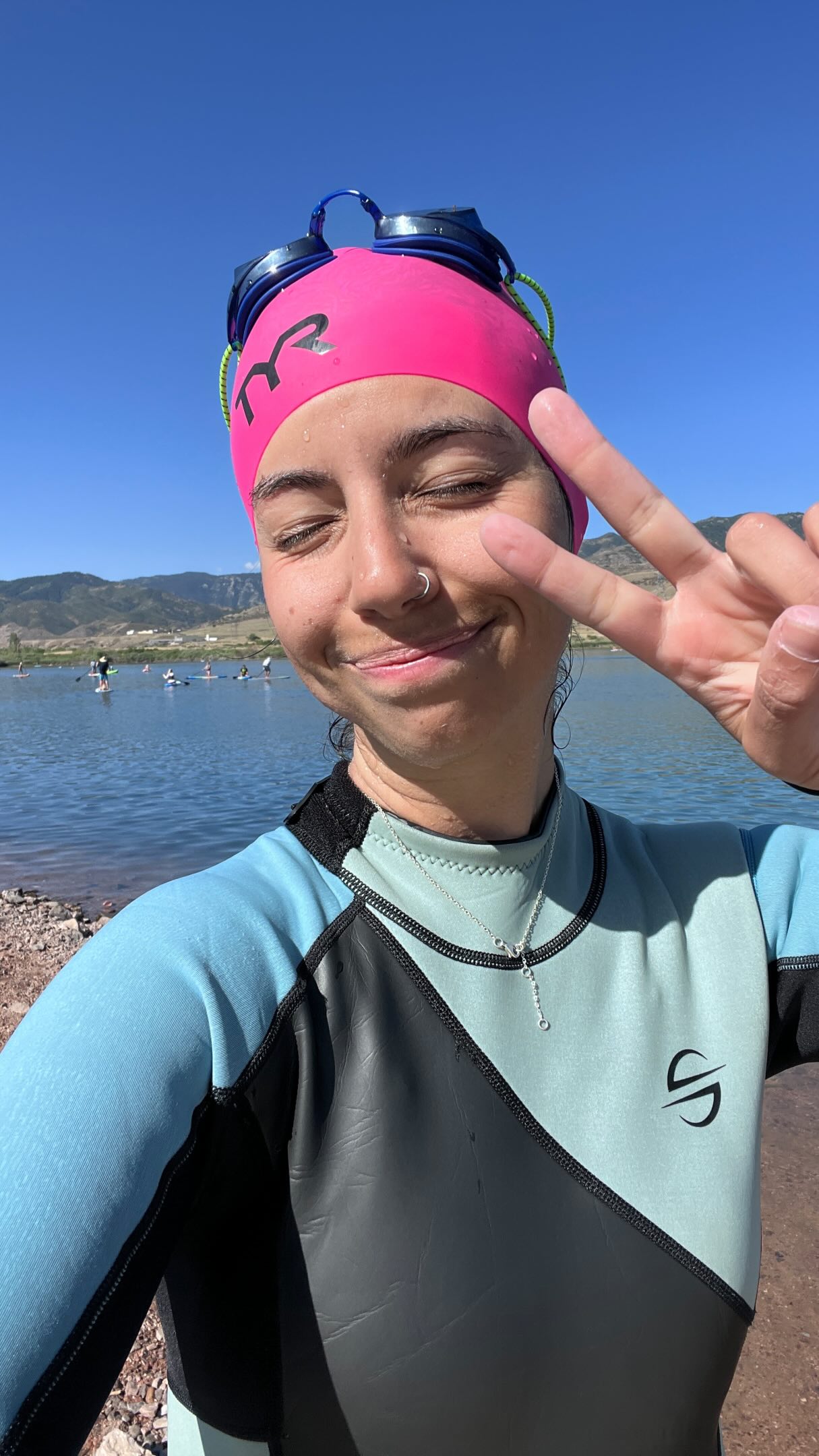 Actually, I think I SAVED money by switching out my climbing gym membership ($105/mo) for a rec center membership with pool access ($15/mo) 🤷🏻♀️
Other small expenditures for training included a bike jersey and bike shorts ($33 total from a used gear store), a swim cap ($17), and however much we've spent on candy and rice krispie treats for fuel... which, to be fair, is actually a considerable amount.
Anywayyy in a world where it can feel like you need to buy exactly the thing or look exactly a way, you can actually just do the activity.
(Full disclosure, I DNFed the half ironman because the swim was scaryyy and I panicked a lot and missed the swim time cutoff, and maybe I should have done a shorter tri to get used to that quantity of human jostling in open water, but I'm so so confident I could have finished the race otherwise.)