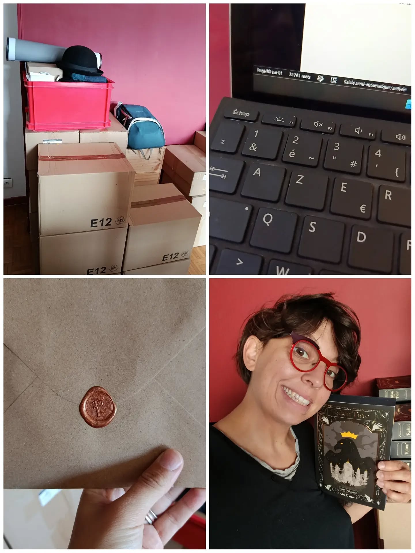 Demain je pars en Belgique pour le @salondulivredewallonie
Je suis présente en storie mais peu en post en ce moment, je fais des colis, je prépare Mons, je fonds devant Rakon'Tisto, j'écris le tome 2.
Mais je bosse aussi pour les auteurices et je fais la daronne.
Bref septembre fuse dans tous les sens. Vraiment
C'est riche
C'est intense
Alors je fais ce post, sans DA mais avec du cœur pour vous remercier de me faire vivre tout ça, de me lire, de le partager.
Aujourd'hui ma belle-mère a fini le tome 1. Je suis choquée par la rapidité (elle lit pas de fantasy normalement). Et elle a kiffé (je suis joie)
Voilà moi et mon petit cœur d'autrice, on vous salue.
Ah et je vais tenter de vloguer Mons. Bien entendu