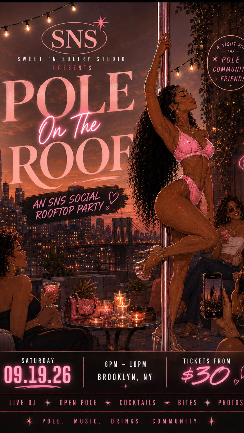 FULL VIDEO 👀 THEY DID THAT. 🔥🌆
Weeks of practicing, rehearsing, and putting in the WORK, and it all came together at Pole on the Roof!
I’m so proud of our SNS performers. Y’all showed up and gave us a PERFORMANCE! 👏🏽🔥
And a huge thank you to Sativah for working with them, helping them learn the routine, and getting them ready for this moment.
Give our SNS performers their flowers! 💐👏🏽
#SweetNSultry #PoleOnTheRoof #SNSPerformers #poledancing #brooklyn