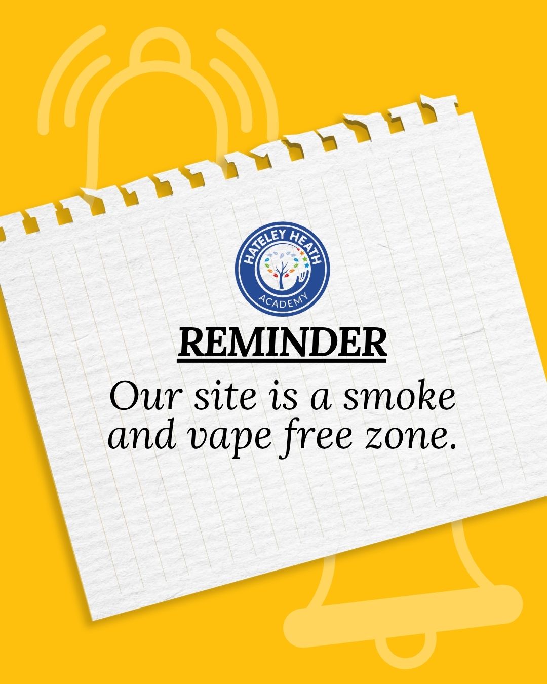 To help keep our school a safe, healthy and welcoming environment for everyone, please remember that our school site is a smoke-free and vape-free zone. This includes cigarettes, vapes and e-cigarettes anywhere on the premises. If you accidentally drop any smoking or vaping items, please ensure they are picked up before leaving the site.
We would also like to remind everyone that bikes, scooters and electric scooters should not be ridden on the school premises. Pathways can be narrow and become very busy during drop-off and collection times, so we ask that all scooters and bikes are pushed whilst on site to help keep everyone safe.
Thank you for your cooperation and continued support in making our school a safe and welcoming place for all our children, families and staff. 💚
