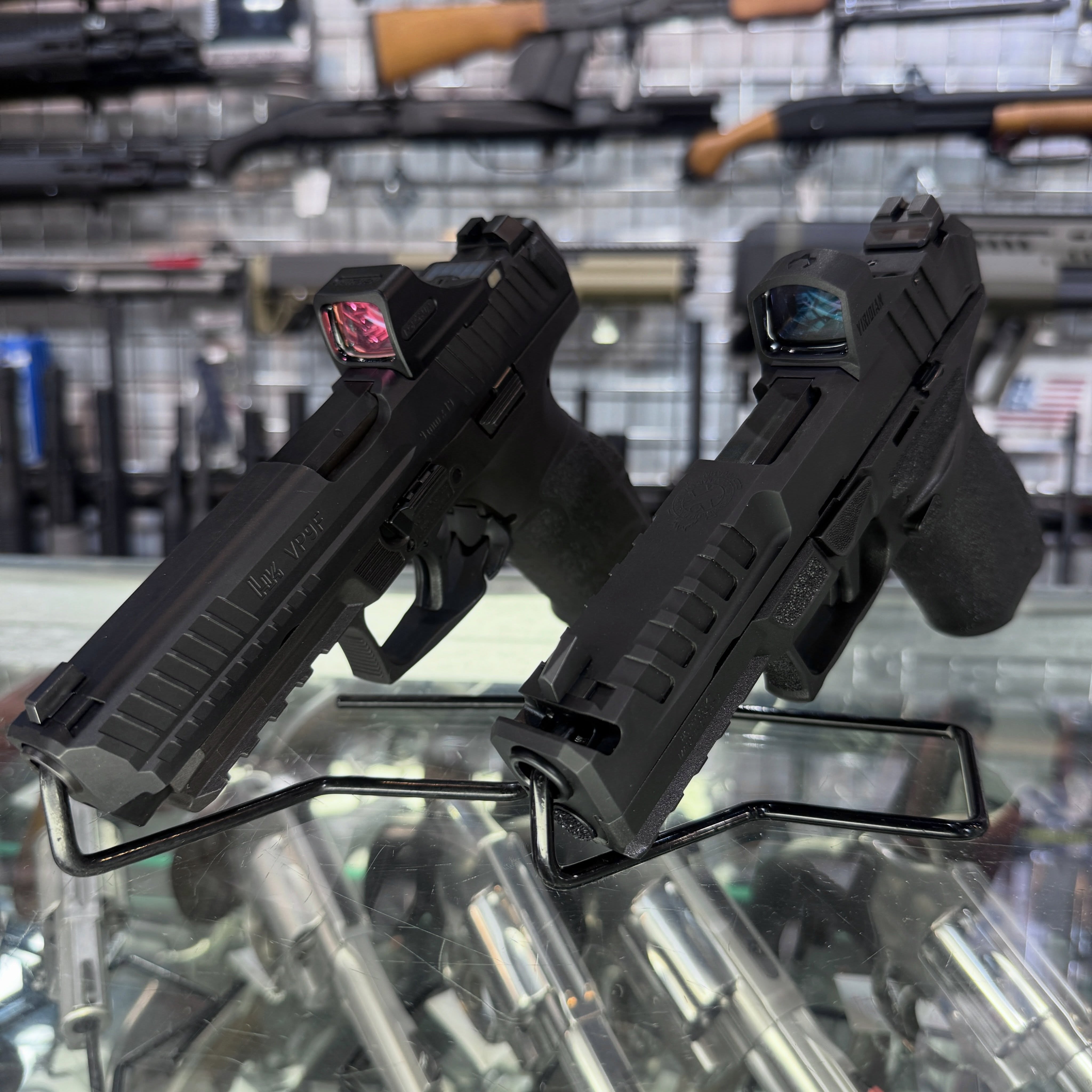 Full-Size Friday! HK VP9F, Springfield Echelon, S&W M&P M2.0, and Beretta 92. Four full-size favorites, which would you take? Let us know which & why in the comments!