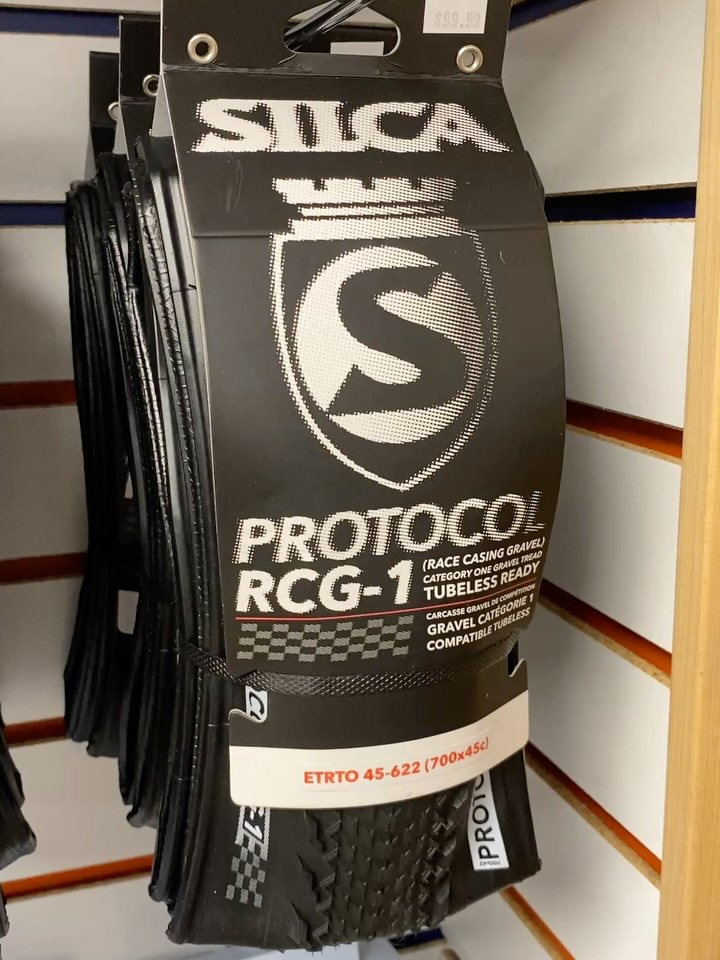 The area’s best tire wall just got even better! We now have the all new @silca_velo Protocol Gravel and Road Tires in stock to add to our already awesome tire selections! These tires are highly anticipated and we don’t expect them to last long.
.
These are extremely high performance tires engineered specifically around modern wide profile rims. Silca designed these tires by distilling cross country mountain bike tech into a lighter faster package for gravel riding. We have all models (RCG 1,3, and 4) in all three sizes (45, 50, and 55mm) as well as the new RCR road tires in 34mm and 40mm.
.
Don’t wait on these until next year…. If history repeats itself these tires will be nearly impossible to get come next year’s gravel season.
.
#sugarbottombikes #silcavelo #graveltires
