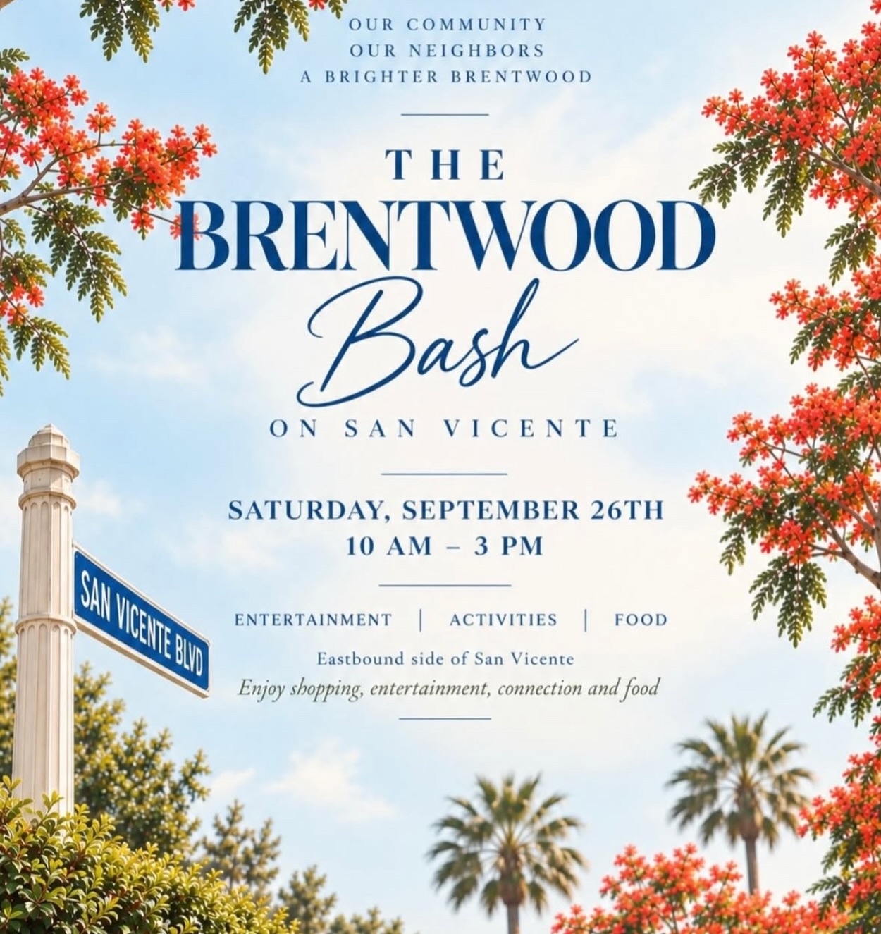 ✨ We’re so excited to be part of The Brentwood Bash on San Vicente this Saturday! ✨
Come celebrate our incredible Brentwood community with local businesses, neighbors, food, shopping, entertainment and fun for the whole family. ❤️
You’ll find Brentwood Academy of Dance at the Bash with a booth, and we can’t wait to connect with our dance families, friends and neighbors! Plus, don’t miss our very own @mary.claire.r performing at 11:30 AM! 🩰
📍 San Vicente Blvd between Montana & Barrington
🗓️ Saturday, September 26
⏰ 10 AM–3 PM
Come say hi, support local and celebrate Brentwood with us! 🤍