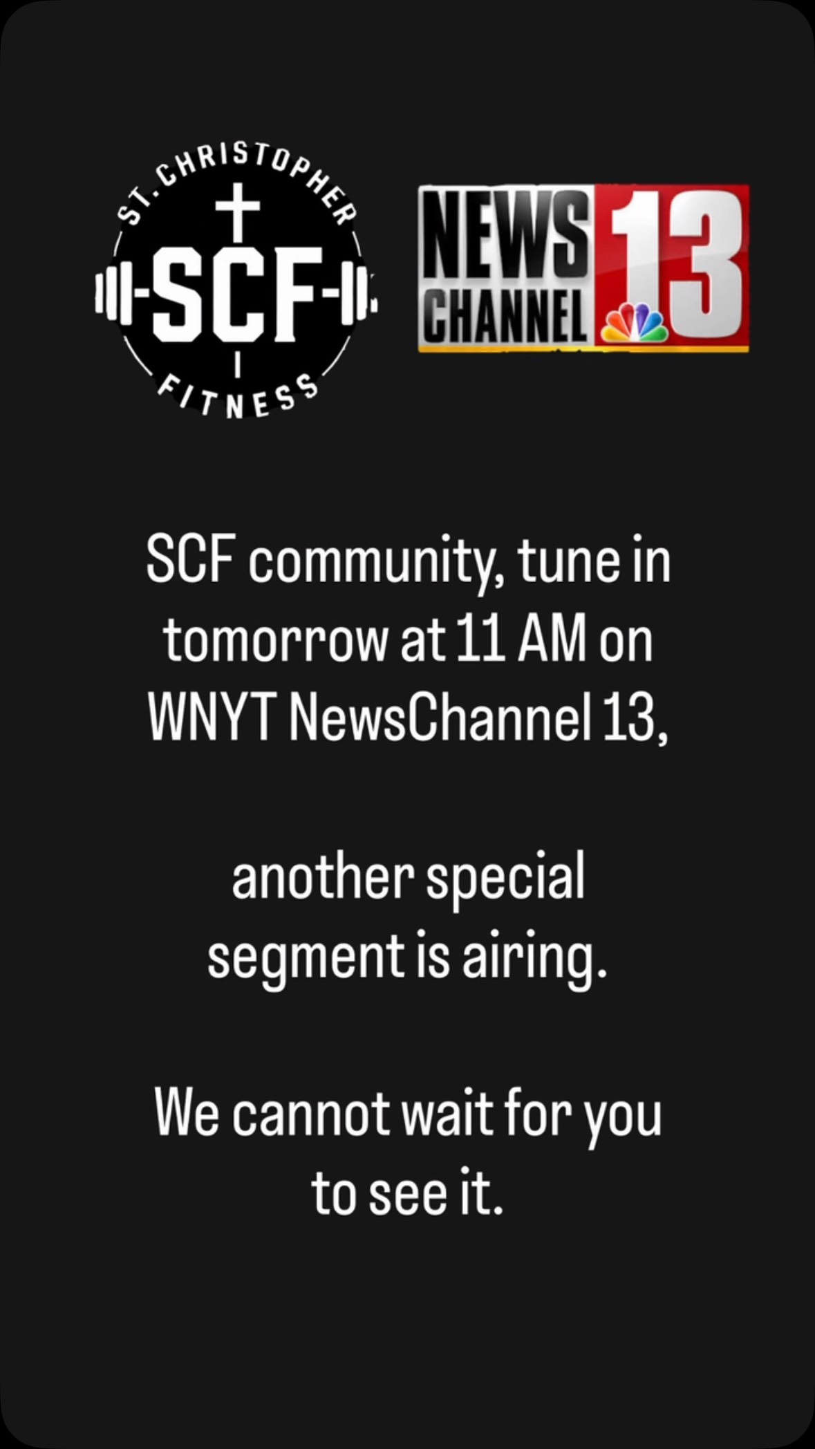 SCF community, tune in tomorrow at 11 AM on WNYT NewsChannel 13, another special segment is airing.
We cannot wait for you to see it.
#specialneeds #disability #fitness #fyp #viral