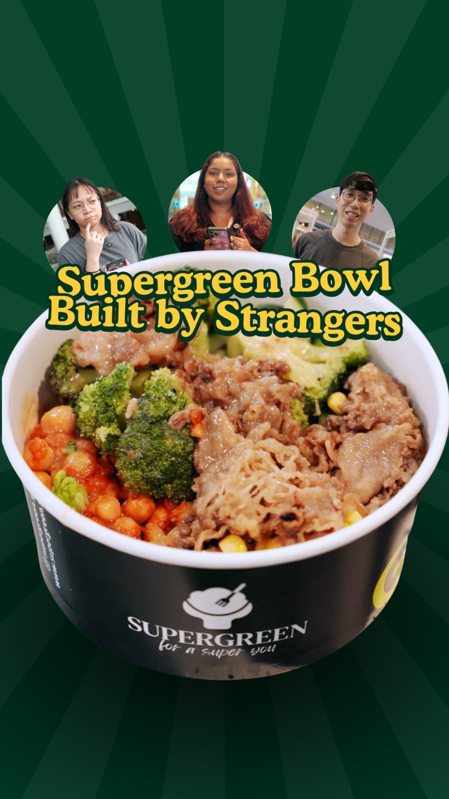 We gave strangers full control of our Supergreen bowl 🤯
Base, toppings, protein, dressing… all chosen by someone else. Would you try this combo?
#Supergreen #SupergreenSG #SaladBowl #HealthyEating