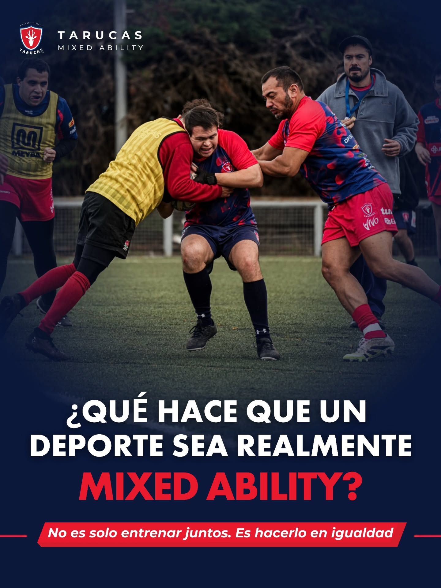 En Tarucas creemos que no basta con poner a personas con y sin discapacidad en el mismo espacio deportivo.
El desafío está en cómo construimos ese espacio: cómo entrenamos, cómo nos relacionamos como equipo, cómo desarrollamos nuestras habilidades y cómo enfrentamos juntos la competencia.
Llevamos 7 años implementando el Mixed Ability en la práctica, construyendo equipos donde cada deportista puede participar, aprender, aportar y seguir desarrollándose.
Porque para nosotros, el Mixed Ability no es una actividad puntual ni una experiencia paralela. Es una forma de entender y hacer deporte.
Personas con y sin discapacidad, entrenando, desarrollándose y compitiendo juntas.
👉 Desliza y conoce cómo lo vivimos en Tarucas.
¿Qué significa para ti hacer deporte Mixed Ability? Te leemos en los comentarios.