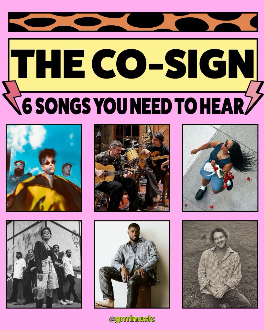 For those of you who like to save a list over watching a reel, we got you. ❤️
Every week, we give you the six songs that are stuck on rotation at the GRRRL Music office, and this week is packed with good music!
Our playlist is updated on all streaming platforms, we highly recommend you save it 😘.
This week, we’re featuring:
@tabiharlowe
@jensenmcrae / @elliottskinner
@alabama_shakes
@okcowgirlband
@jackbotts
@si_bonobo / @aroojaftab