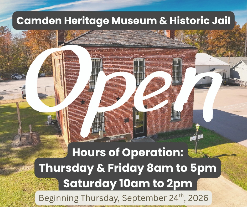 📣 The Camden County Heritage Museum & Historic Jail are back OPEN and welcoming visitors during our normal operating hours!
🔎Come explore Camden's rich history, discover local stories, and take a closer look at the people and places that helped shape our community & state.
📍117 NC Hwy 343 N., Camden
⏰OPEN: Thursday & Friday, 8am-5pm ; Saturday, 10am-2pm
#open #museum #history #heritage #visitnc
