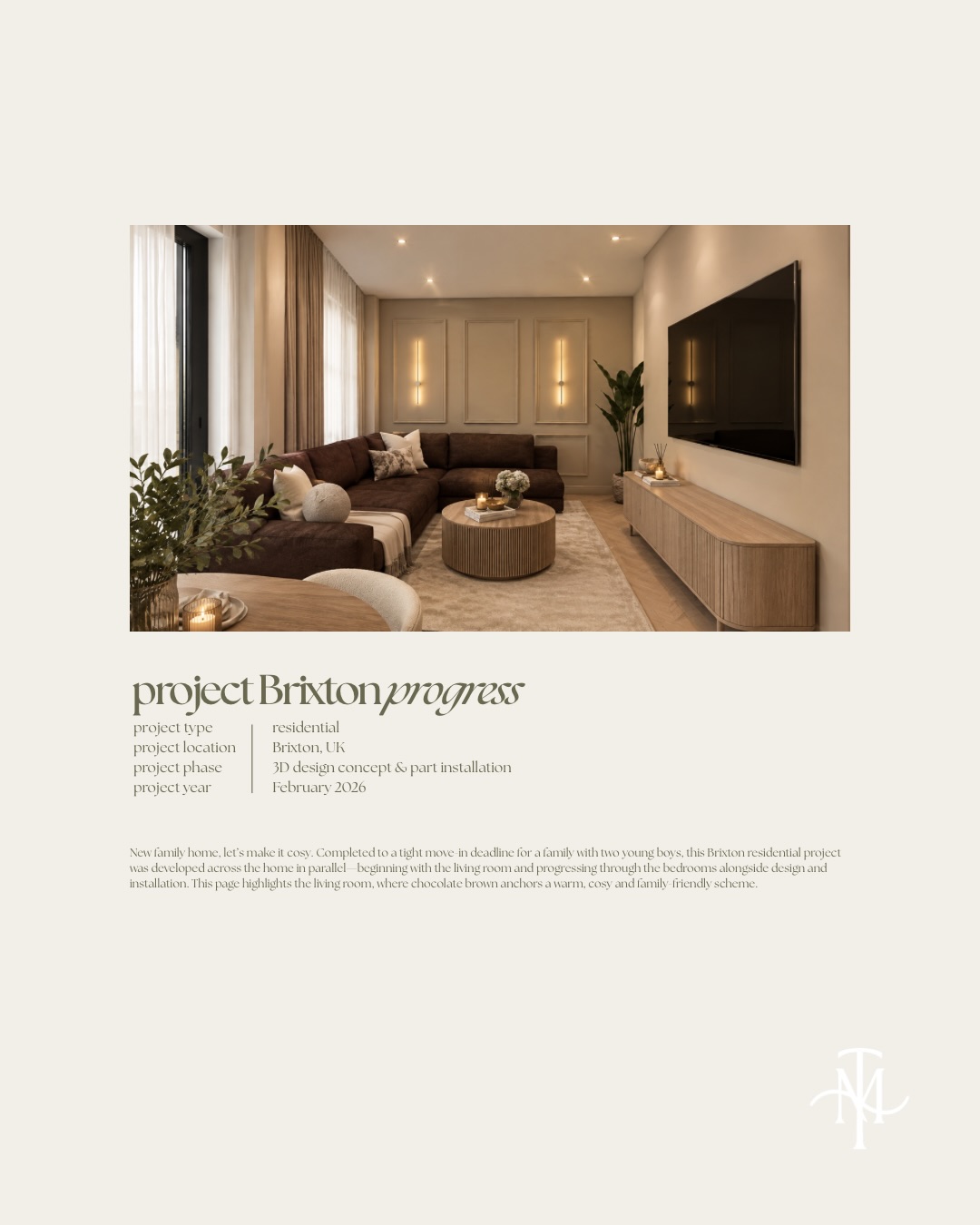 Project Brixton | progress + 3D visuals. 📍
This family of 3 kick started their new year with a brand new home. It was a pleasure to be chosen to help with redecorating. We had a living room, a master bedroom and a children’s (boys) room to get right, in time for them to move in!
South London properties often have really high ceilings and features you don’t find in most new homes these days. This meant lots of natural light and space to play with. The flooring was an added bonus 🤌🏽 don’t you think? 🤩
Client wanted a brown sofa & kid friendly options for the living room (without them taking it over ofc). We have made some progress throughout the year so far but slow progress is better than none.
Here’s my 3D designs I completed for the space.
I’d love to know your thoughts! I’ll be showing you the rest of the home designs over the next few days… Stay tuned 🤎
#3DRendering #interiordecoratingideas #newhomejourney #londoninteriordesigner #livingroomstyle
BEFORE - Blank Canvas 🤎
BEFORE - this is the living room space that we had to work with. A moment for this gorheous flooring please! ✨
Drumroll please…🥁
3D Render Designs by TMI DESIGN. 🤎
Project Brixton | Living Room
Warm > Cosy > Kid Friendly >>>
We ended up going with the NIKO Mocha Sofa from @sofaclub.uk
Contact us today for your FREE Discovery Call.
www.tmidesign.co.uk
3D Render Designs by TMI DESIGN. 🤎
Project Brixton | Living Room
Warm > Cosy > Kid Friendly >>>
We ended up going with the NIKO Mocha Sofa from @sofaclub.uk
Contact us today for your FREE Discovery Call.
www.tmidesign.co.uk