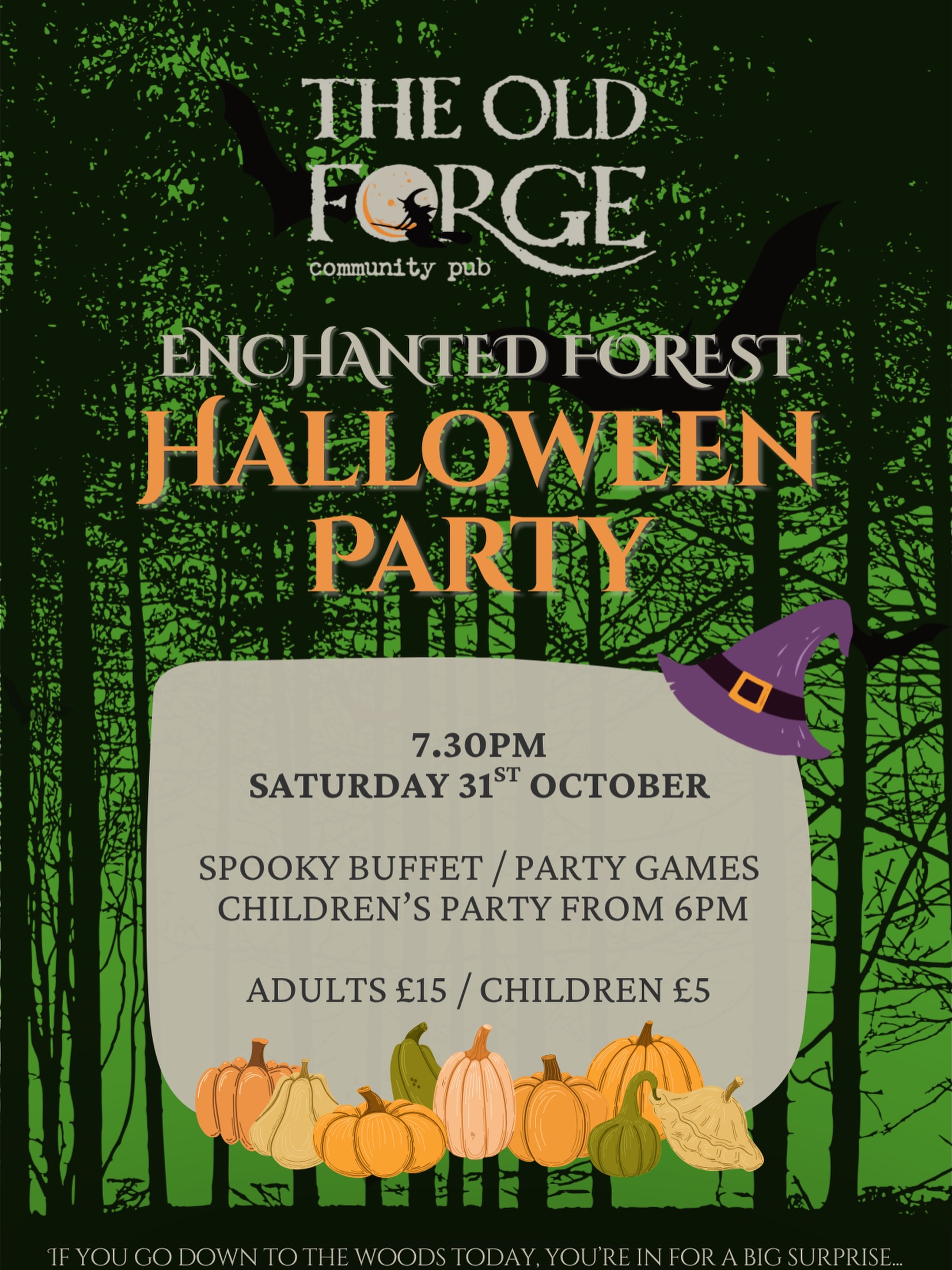 ๐ Halloween!!! ๐
Spooky season is just beginning and weโll be celebrating on the 31st with a Halloween Party!
Kicking off at 7.30pm with the childrenโs party from 6pm ๐งโโ๏ธ
Sign up sheet on the bar for the buffet ๐ป