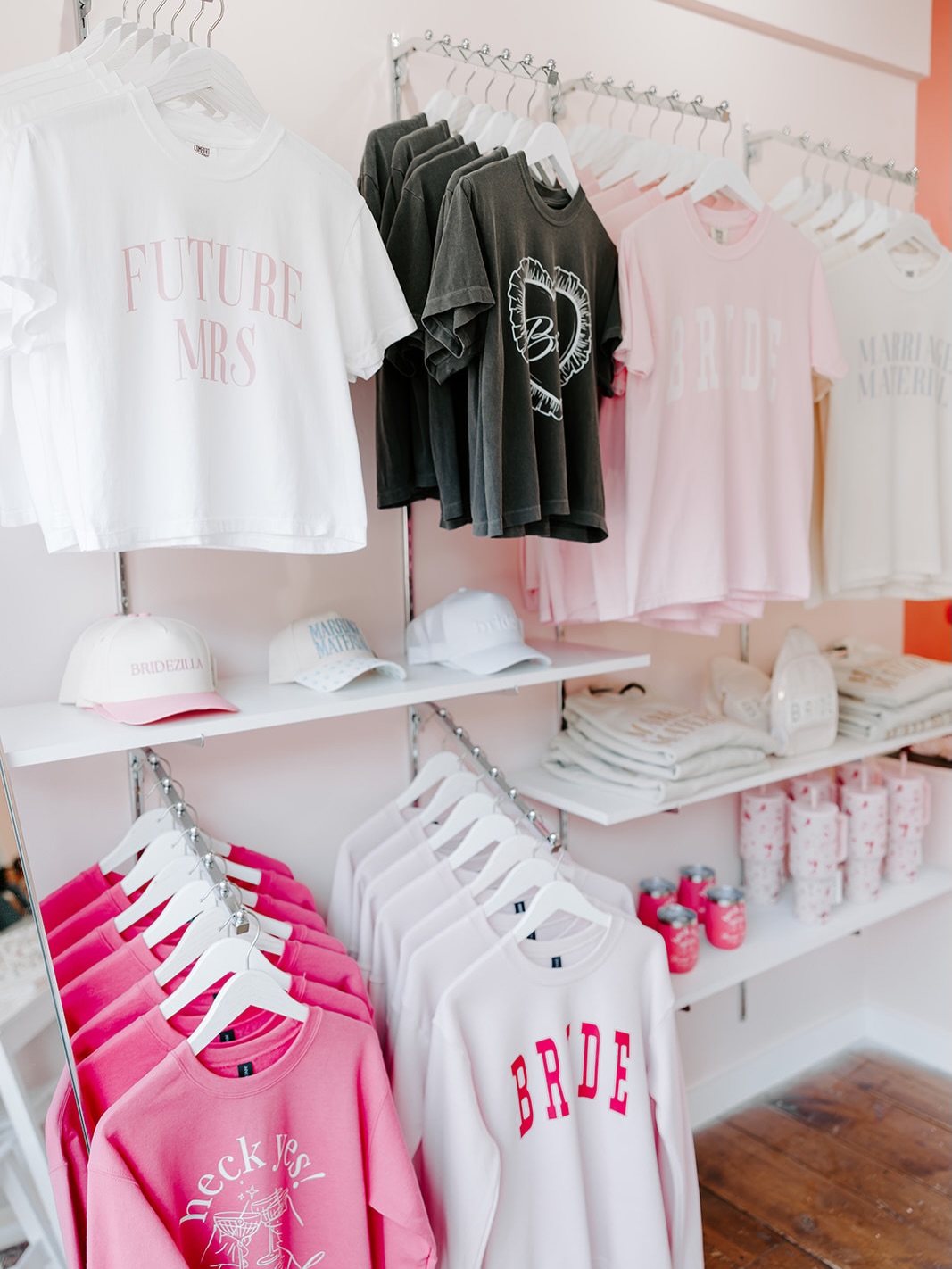 Did you know that we have the cutest bridal merch?
Shirts, hats, purses, tumblers, and MORE! You can shop this section any time, or before/after your appointment!
Because who doesn’t love merch?!
#2027bride #ivoryrosebride #wisconsinbride #bridegifts #appletonwi