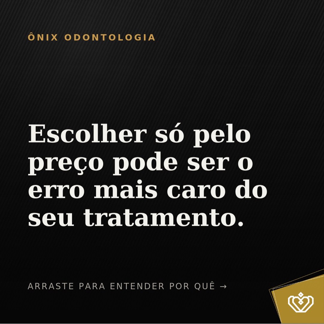 Escolher só pelo preço pode ser o erro mais caro do seu tratamento. 🖤
O alinhador é a ferramenta — mas quem garante o resultado é a mão de quem conduz o tratamento.
Na Ônix, você não paga só por um alinhador. Investe em um resultado garantido por quem domina a técnica.
👉 Mande ESCOLHER no direct para entender nosso diferencial.