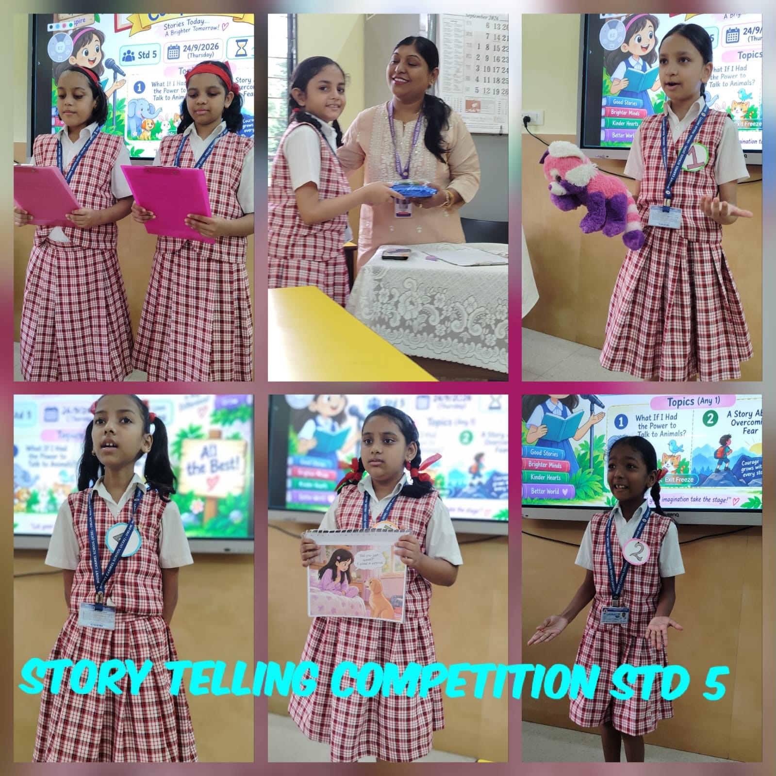 ๐โจ Stories came alive as our Std. 5 girls shared their imagination, creativity and confidence at the Story Telling Competition! ๐ธ๐ค
#StoryTellingCompetition #Std5 #YoungStorytellers #Confidence #Creativity Imagination LearningBeyondClassroom MountCarmelSchool