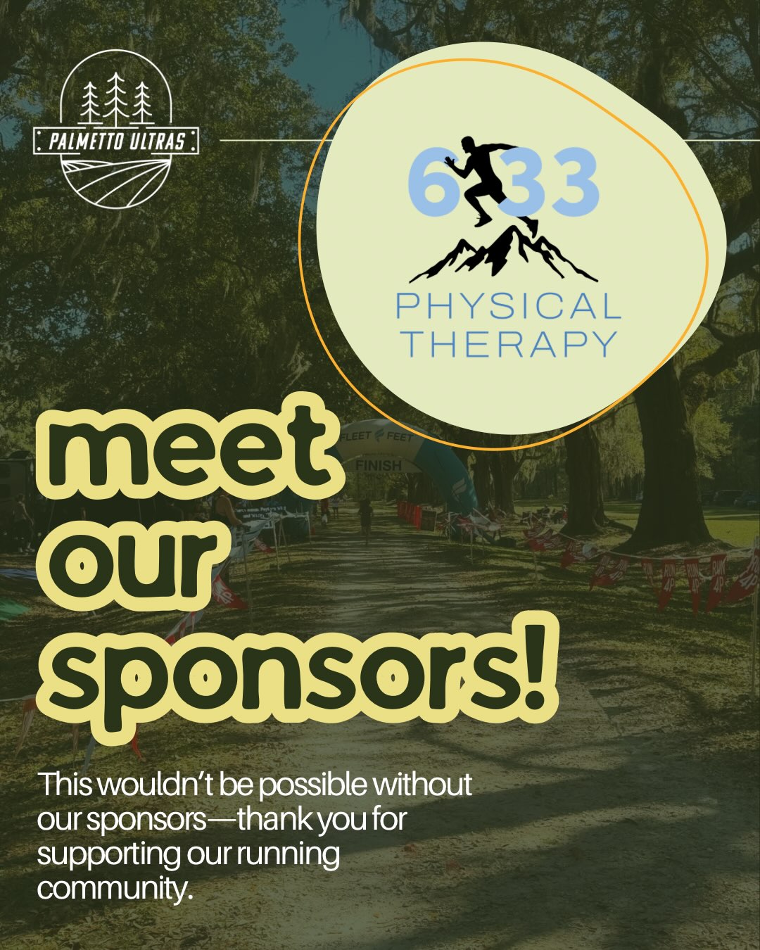 THANK YOU @633physical.therapy for sponsoring our races🫶🏽
When we started thinking of who we wanted to sponsor our races, I wanted to make sure that we were connecting runners with businesses in our community that they would likely need at some point.
As runners, most of us are likely to see a PT at some point whether it's for an injury or prevention. I see Alison on a fairly regular basis for that reason. If I can get her eyes on how my body is moving--she's going to spot any imbalances and help me address them before they become a major issue.
Not all PTs have the expertise to work with runners-Alison does!
Here's a little bit from her on what they do⬇️
Dr. Alison, owner of 6:33 Physical Therapy, is a physical therapist, ultrarunner, and triathlete in Mt. P who helps active people like you move better, feel better, and achieve their fitness goals.
As a bonus--runners who join our official run club get an exclusive discount at @633physical.therapy 🥳
If you're interested in becoming a sponsor--let's chat!
#palmettoultras #lowcountrytrailrunners #charlestonrunning #trailrunninglife