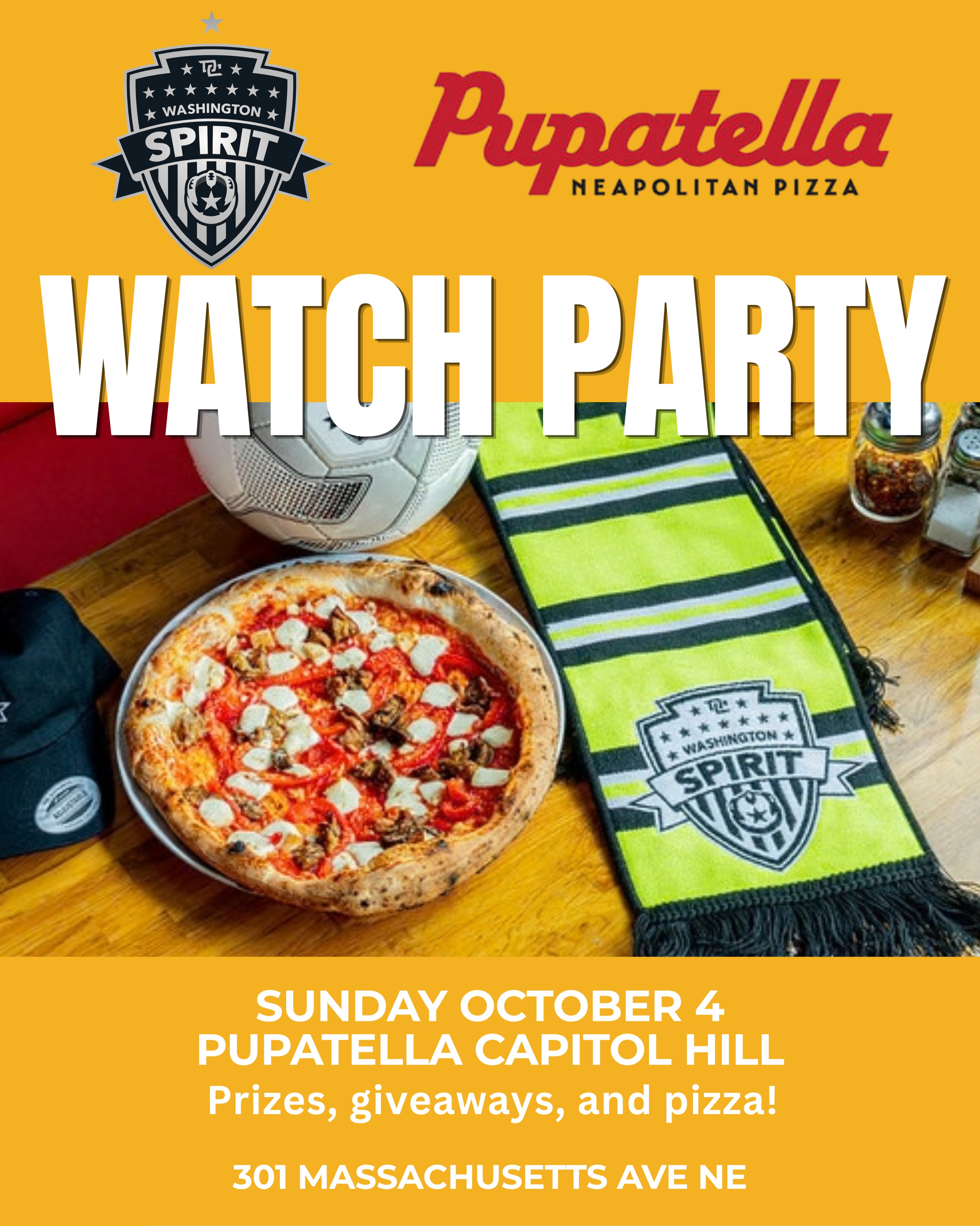 Join us at Pupatella Capitol Hill (301 Massachusetts Ave NE) on Sunday Oct 4 for our official @washingtonspirit Watch Party!
Party starts at 6pm, game at 7pm! Book a table at the link in bio.