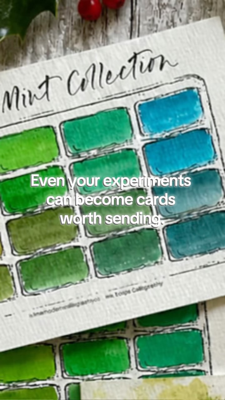 What happens when you start Christmas card making with colour? 🎨
With a little colour theory, you can mix shades that pop, softer colours that feel beautifully calm, and combinations you might never have thought to try.
And those experimental pieces? They might become your favourite cards to send.
Join Rosie @inkdropsonapage for our Christmas card making and colour mixing course, and see where a gorgeous colour takes you. ✨starts Thursday October 8th #christmascards #colourmix #calligraphyink