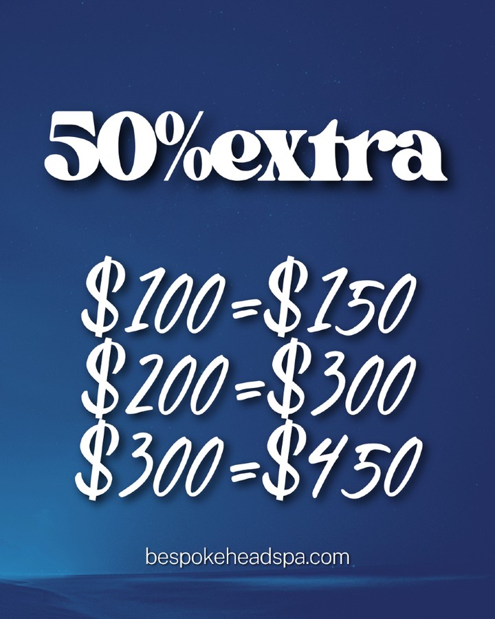 This is the sale you've been waiting for. Purchase a gift card and get an extra 50% on top of what you spend! The more you spend the more you get. These make amazing gifts or bank it for yourself.
https://f.mtr.cool/oopwnqj68e
#headspa # gifts #springfieldmo #417local