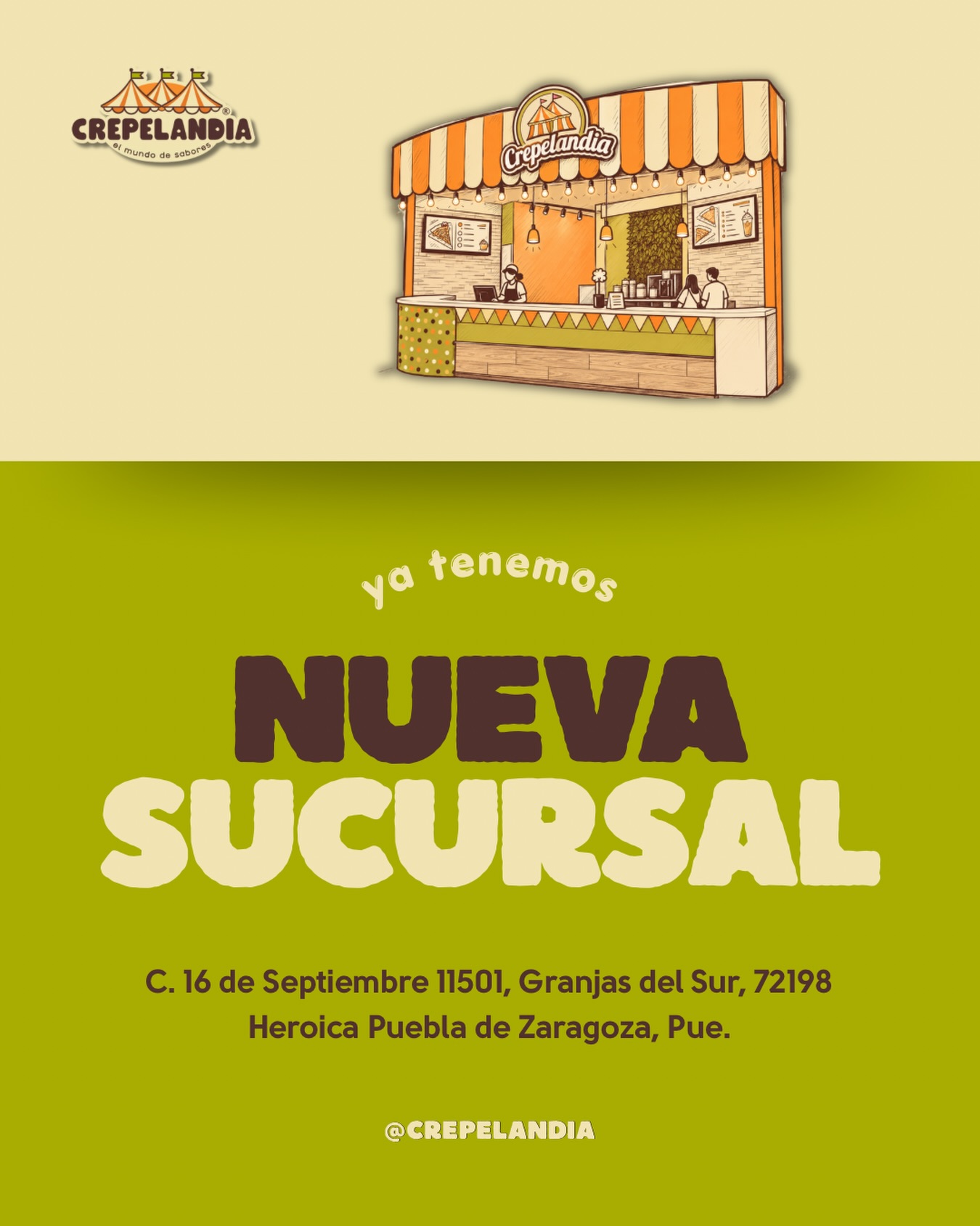 Crepelandia sigue creciendo y ahora también nos encontramos en Puebla. ✨
Una nueva sucursal para crear antojos, compartir momentos y seguir llenando de sabor cada visita.
📍 Price Shoes Puebla
C. 16 de Septiembre 11501, Granjas del Sur.
Y esto apenas comienza… 👀🧡
¿Quién de Puebla ya está listo para conocernos?
#pueblamexico #crepelandia #mundodesabores #crepas #méxico