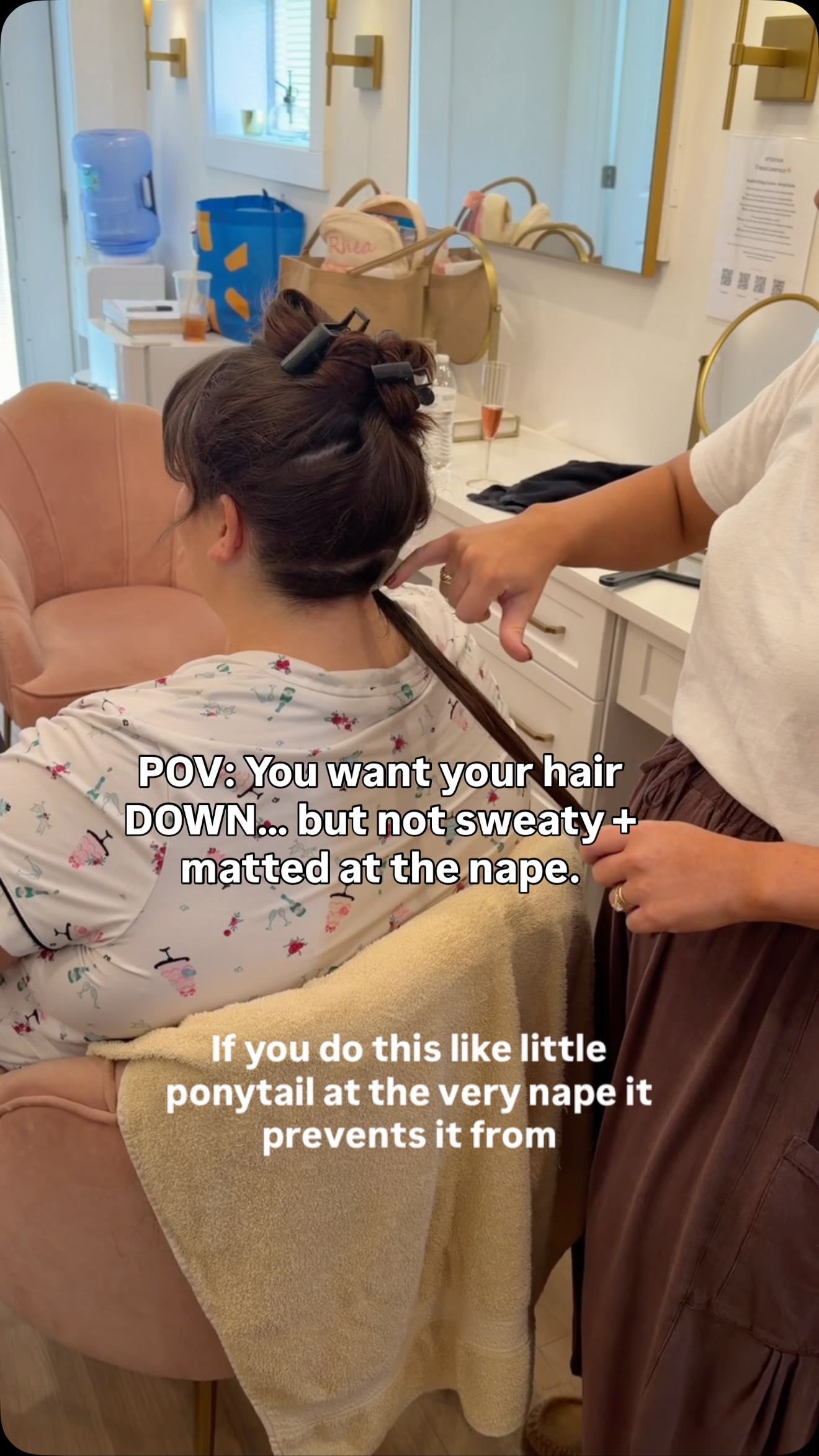 Hair pro tip: Take the small section at the nape and make a tiny ponytail underneath your hair. 🤍
This keeps it off your neck + helps prevent your style from getting matted without anyone seeing the trick. 😉
Save this for your next event! ✨
Stylist Haley
#HairTip #BridalHairTips #WeddingHair #HairHacks #BridalBeauty