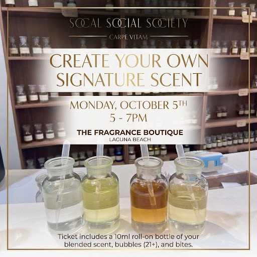 Located along the iconic coastline of Laguna Beach, MUSING The Fragrance Boutique offers a signature custom fragrance experience cherished by both locals and visitors.
Guided by their in-house Scent Artists, you’ll explore an ocean of refined notes to craft your own perfume, cologne, or room spray—finished with a beautifully personalized label ✨