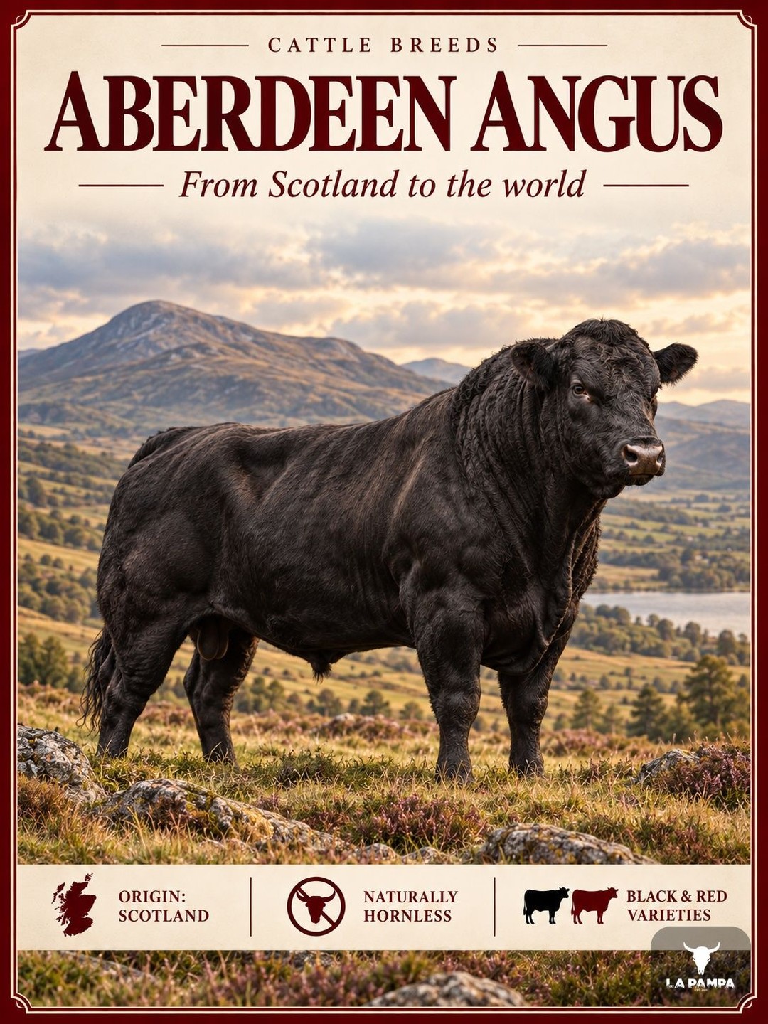 🥩 STEAK SCHOOL: ABERDEEN ANGUS
Our first stop is Scotland, home of one of the best-known names in beef: Aberdeen Angus.
Recognisable by its naturally hornless appearance, Angus cattle come in both black and red varieties. The breed is valued for its potential to produce well-marbled beef—the fine flecks of fat within the muscle that contribute to flavour and juiciness during cooking.
But “Angus” tells you the breed, not the cut. An Angus ribeye and an Angus fillet still offer very different eating experiences. Feeding, ageing and preparation also help shape what ends up on your plate.
Do you usually choose a richly marbled steak or a leaner cut?
#SteakSchool #AberdeenAngus #LaPampaSteakhouse #SteakLovers
