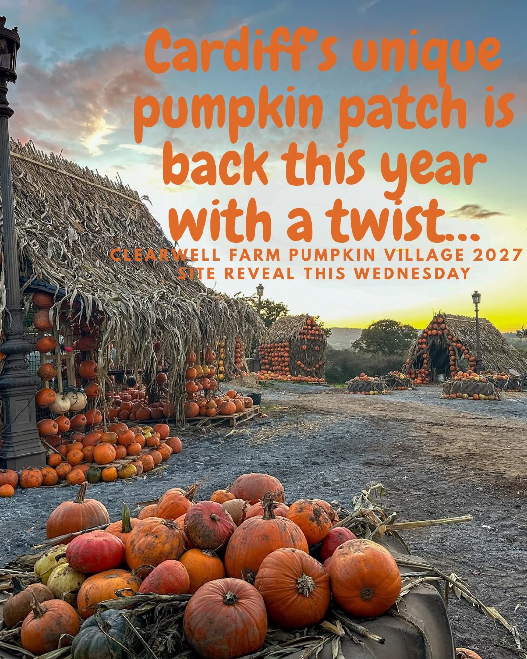 THE PUMPKIN PATCH IS BACK! 🎃
Clearwell Farm’s 2027 Pumpkin Patch opens this Friday, 2nd October, from 6pm!
Get ready for a whole month of autumn fun, running throughout October until 31st October!
🎃 50,000+ pumpkins in all shapes, sizes & colours
🎶 Live music
🍔 Street food vendors
👨👩👧👦 Plenty of autumn fun for everyone!
📅 We’re open throughout October — check our website for specific dates and opening times.
Haven’t got your tickets yet? Head to clearwellfarm.co.uk or tap the link in our bio to book!
We can’t wait to see you at the patch! 🎃🧡
#cardiff