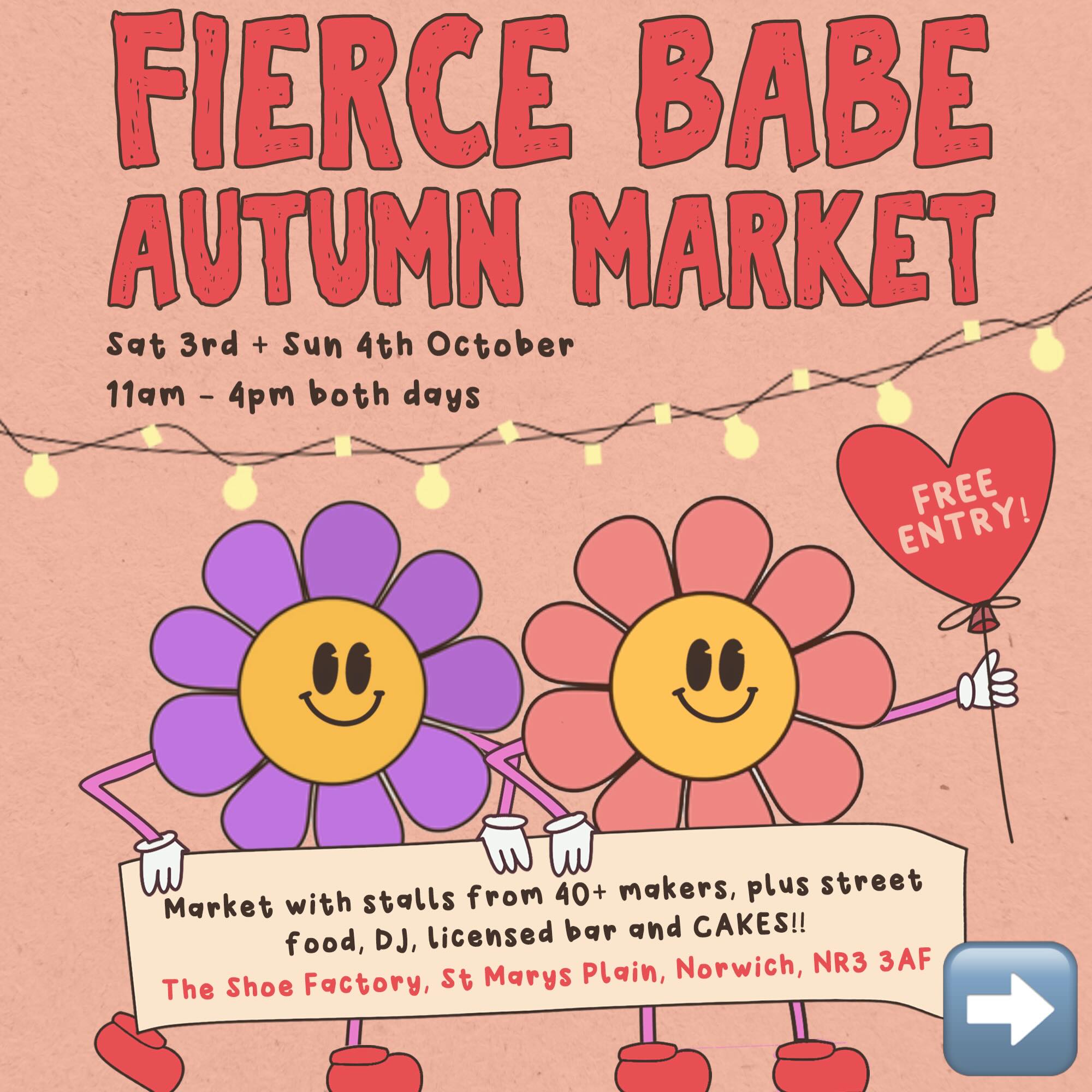 Hope to see you on Saturday! #hollyhocksjewellery #fiercebabes #norwich