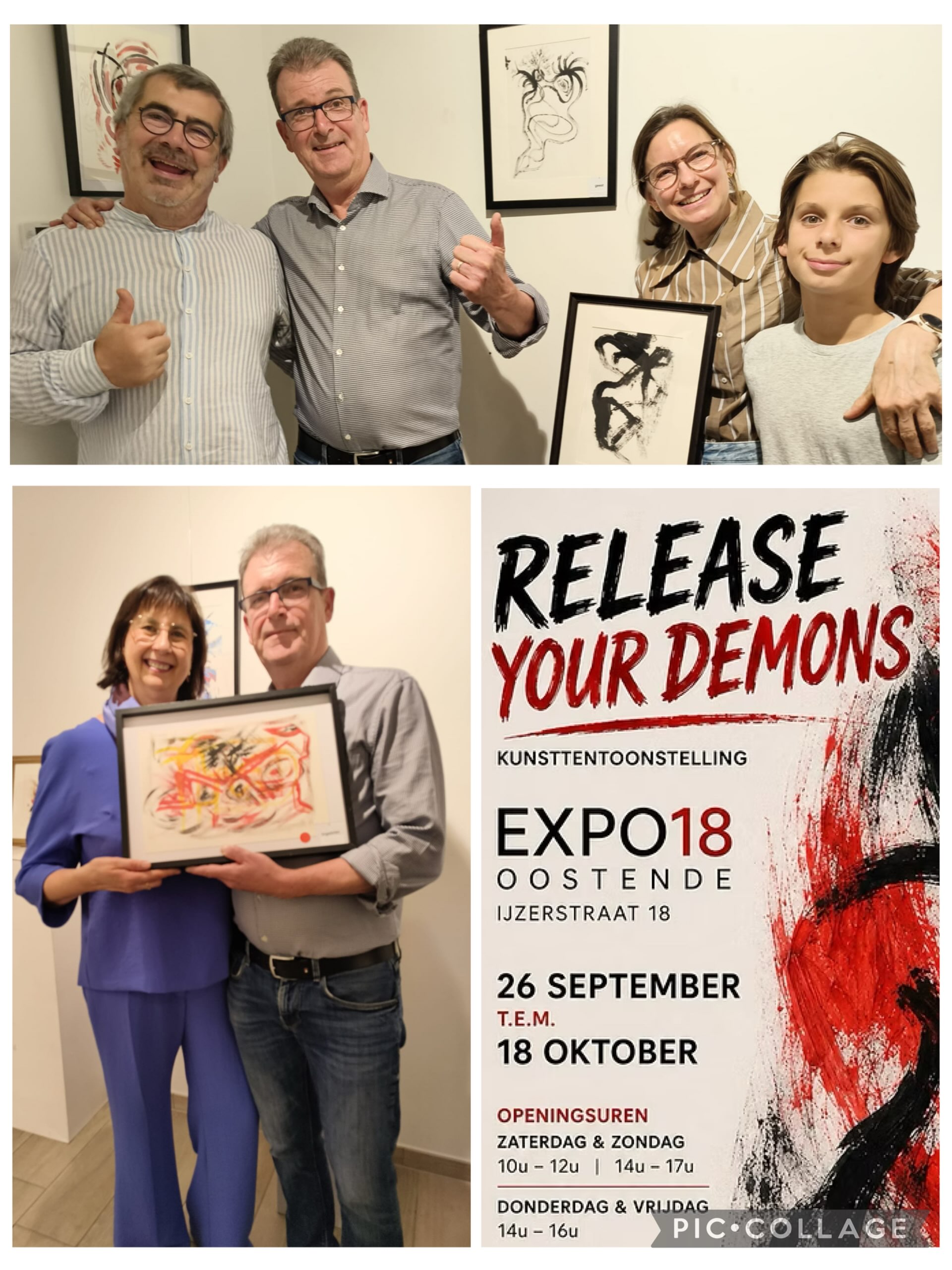 🎨 Release Your Demons kent een vliegende start!
Gisteren opende de expo Release Your Demons in EXPO18 Oostende. Een mooie opening met warme speeches, fijne ontmoetingen én meteen heel wat belangstelling voor de werken van Jan Verbeke. Ook de verkoop ging vlot van start! 🙌
De expo loopt nog tot 18 oktober, dus spring zeker eens binnen en ontdek de werken van Jan van dichtbij.
📍 EXPO18 – IJzerstraat 18, Oostende
🗓️ Zaterdag & zondag: 10u–12u en 14u–17u
🗓️ Donderdag & vrijdag: 14u–16u
Dankjewel aan iedereen die erbij was en aan Jan voor dit bijzondere initiatief. 💚
#Parkili #yopd #movingmountains #Oostende #Parkinson