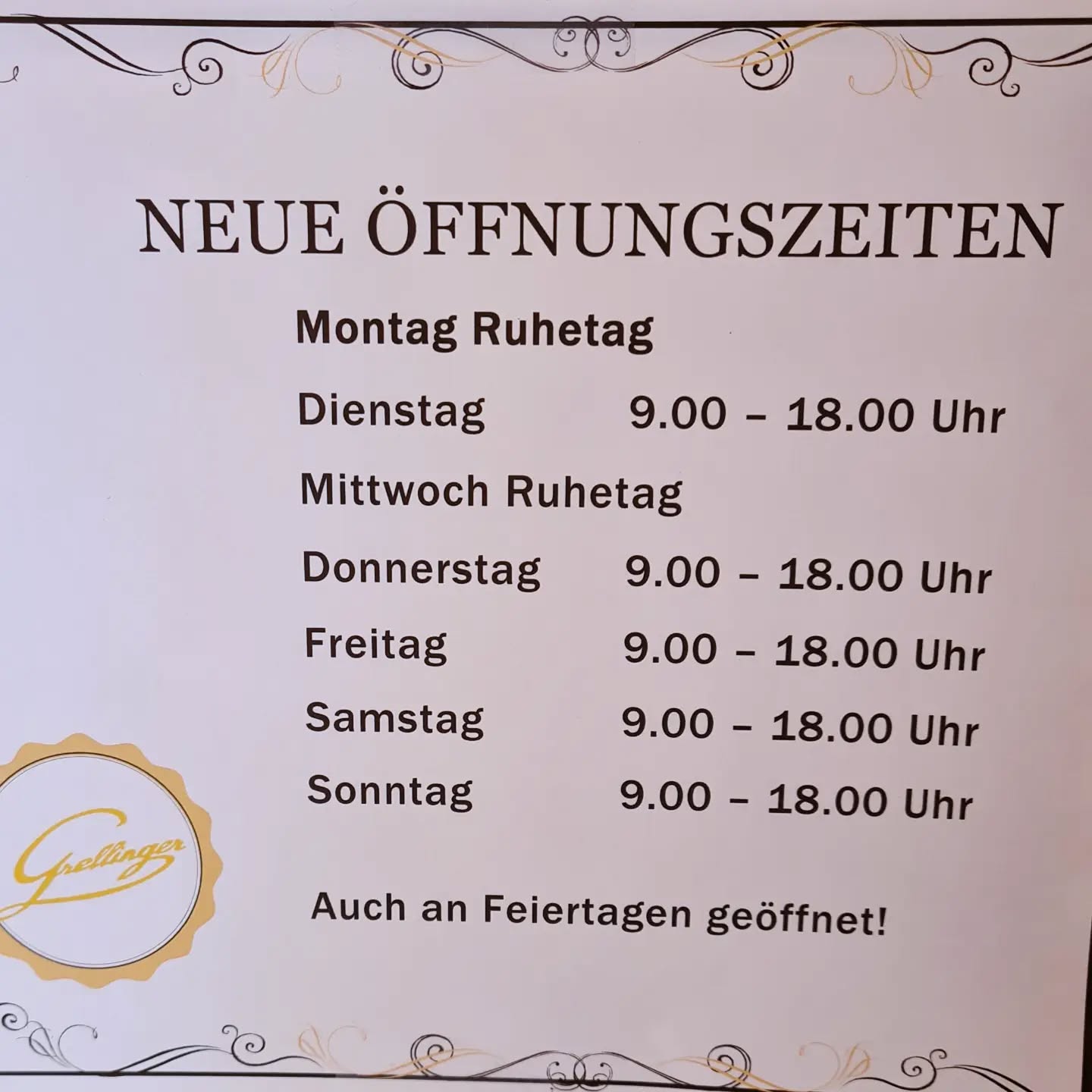 Achtung neue Öffnungszeiten
Jetzt auch MONTAG RUHETAG!
#grellinger #konditorei_grellinger #gmunden #traunsee