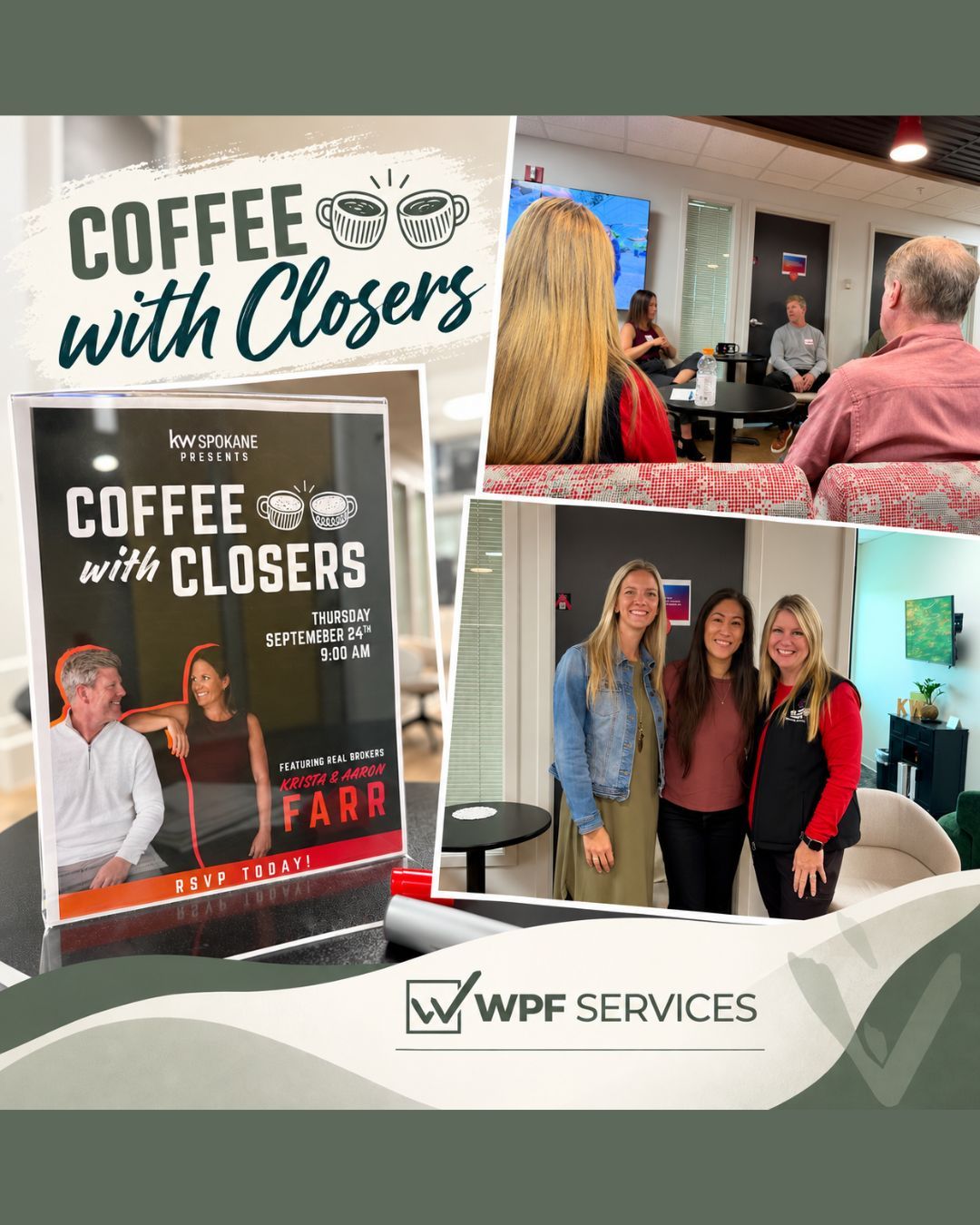 Jen was out and about in Spokane for Coffee with Closers!
Such a fun morning connecting with local real estate professionals and hearing from Krista & Aaron Farr. We love opportunities to get out from behind the screens, build relationships, and stay connected to the communities and agents we serve.
Thanks to KW Spokane for putting together a great morning!
#WPFServices #CoffeeWithClosers #SpokaneRealEstate #RealEstateCommunity #TransactionManagement #TransactionCoordinator #RealEstateNetworking #PNWRealEstate #KWSpokane